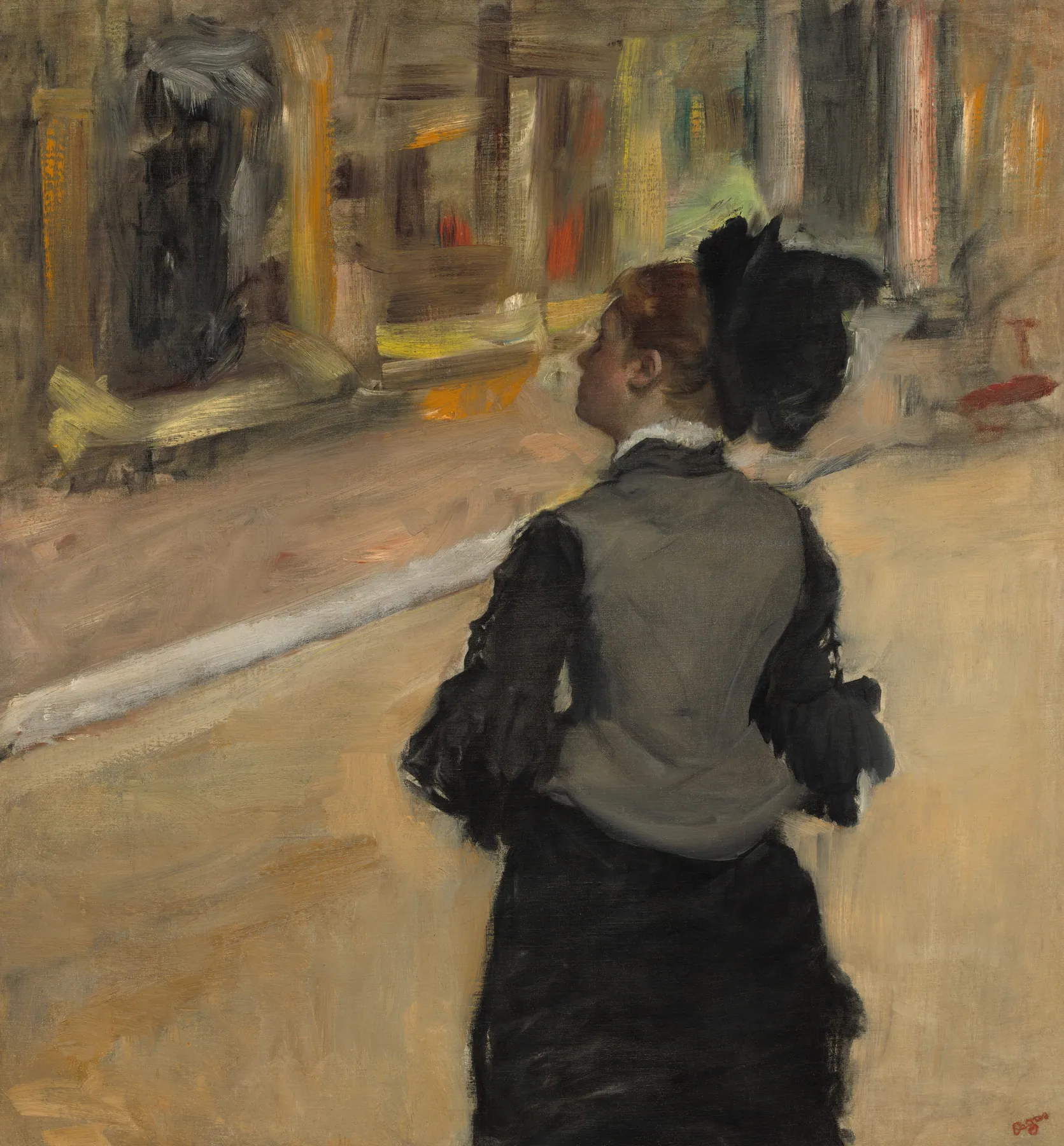 Mujer vista de espaldas (Visita al museo), de Edgar Degas
