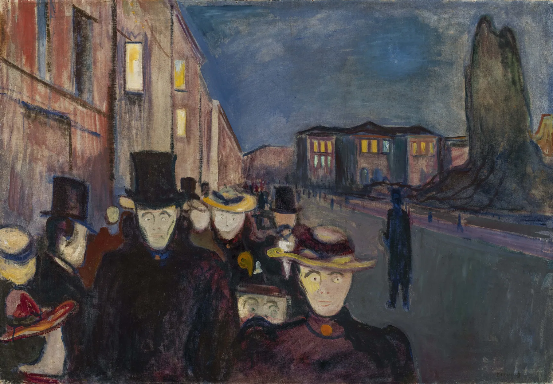 Tarde en la calle Karl Johan, de Edvard Munch