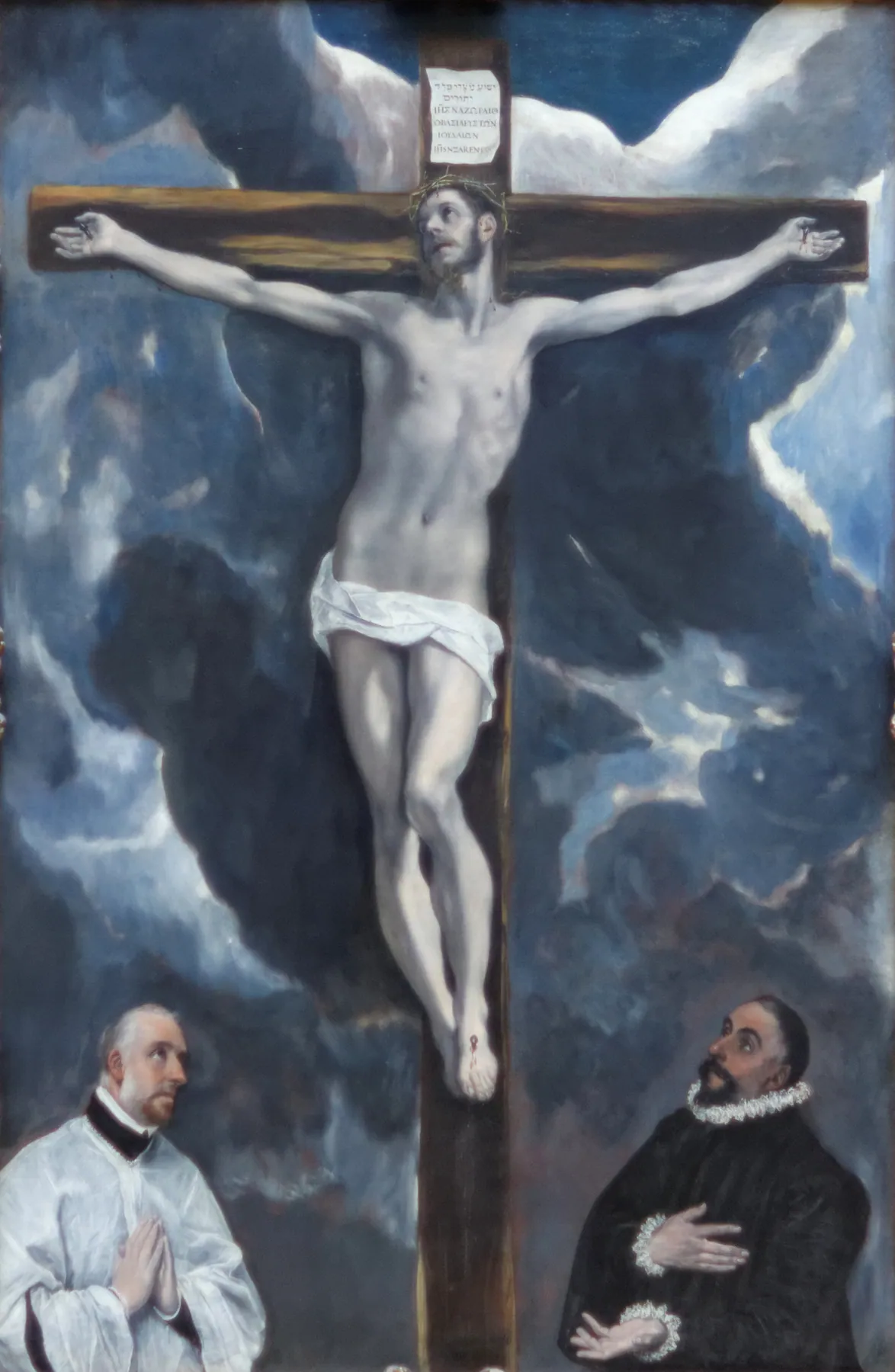 Cristo crucificado con dos donantes, de El Greco