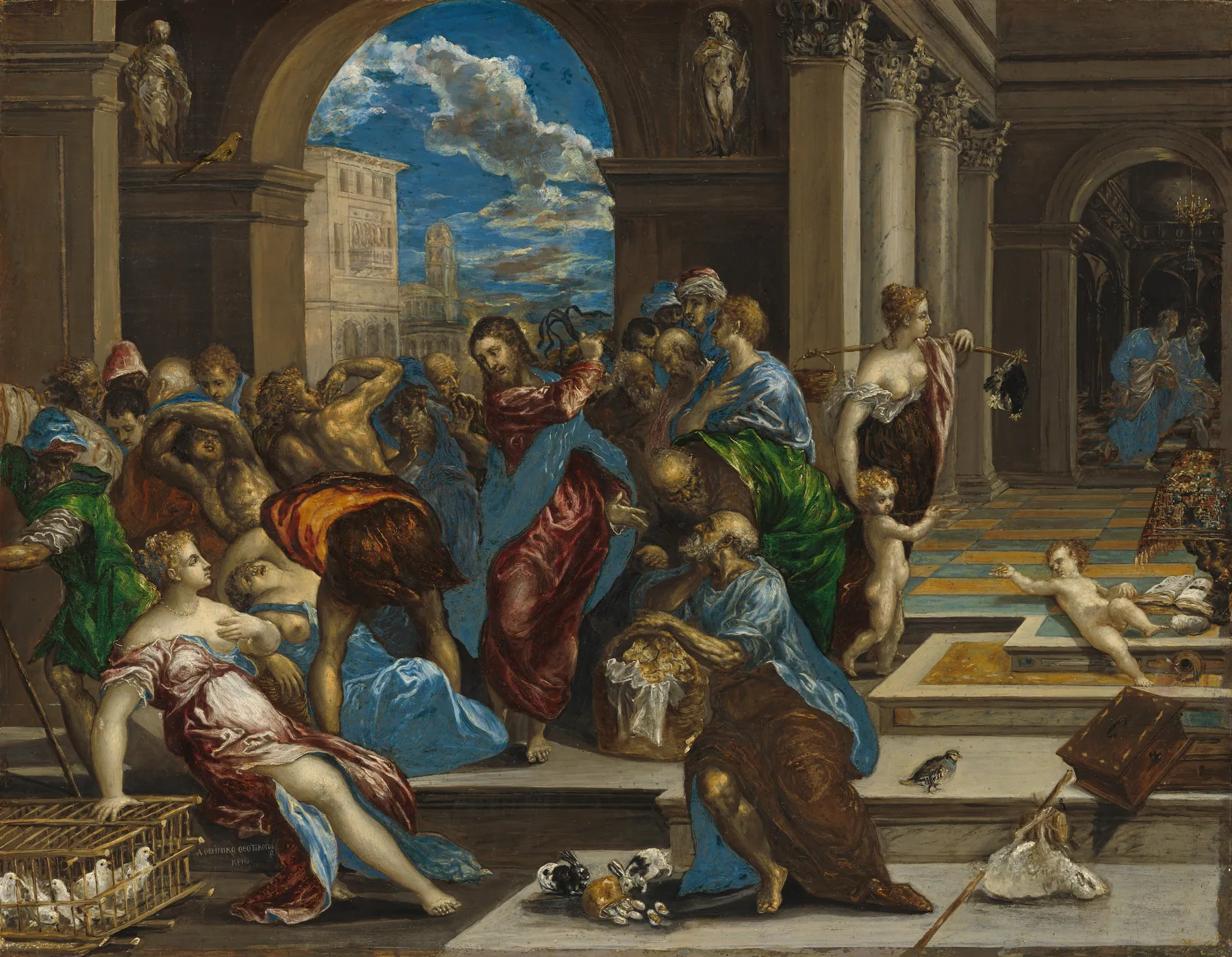 Cristo expulsando a los mercaderes del templo, de El Greco