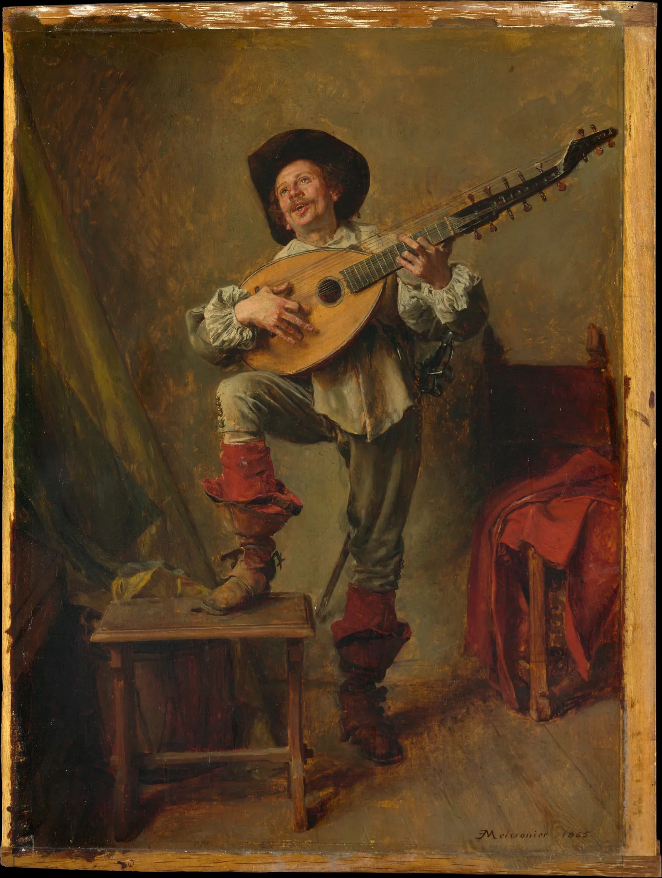 Soldado tocando la tiorba, de Ernest Meissonier