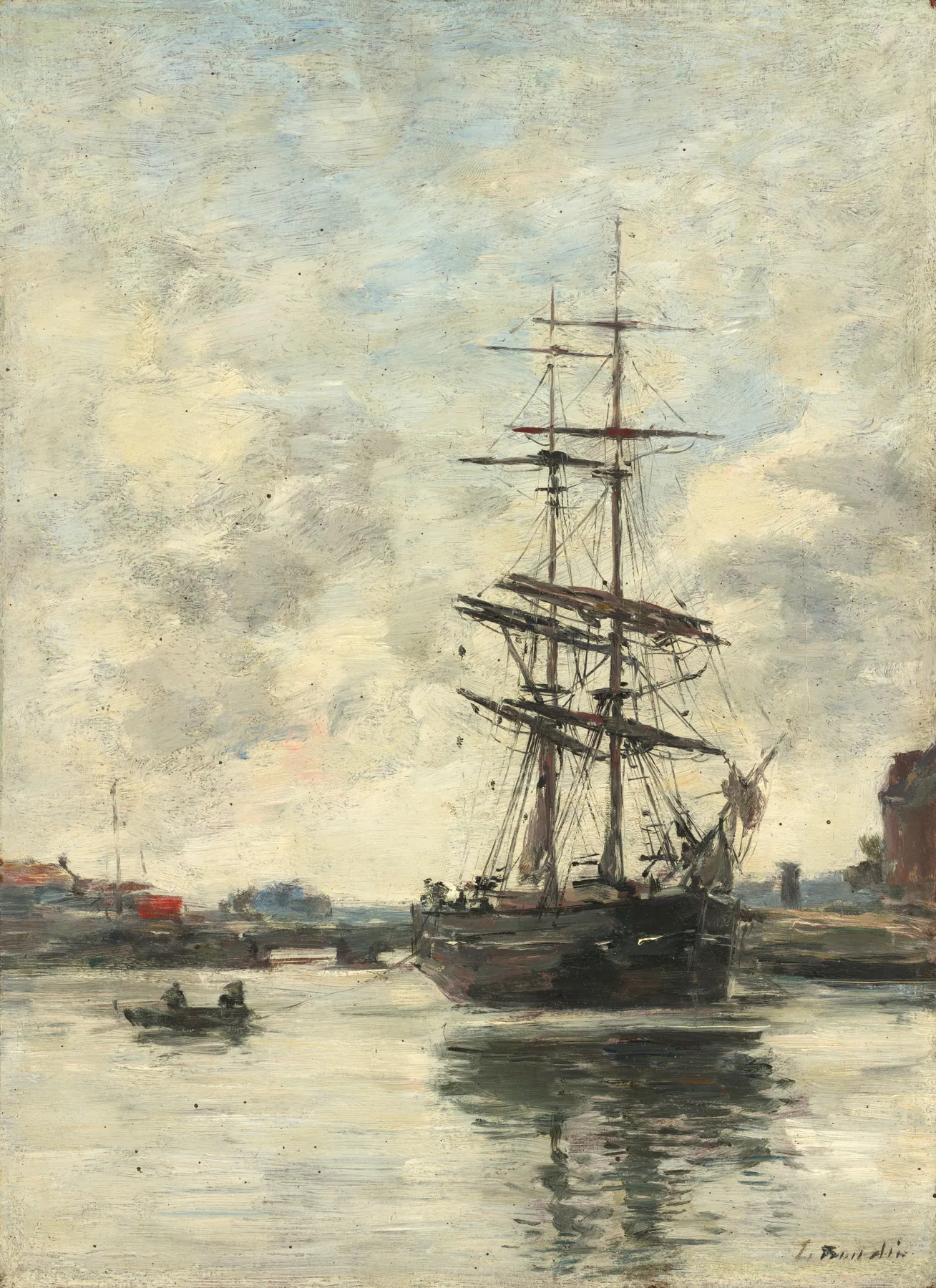 Barco en el Touques, de Eugène Boudin