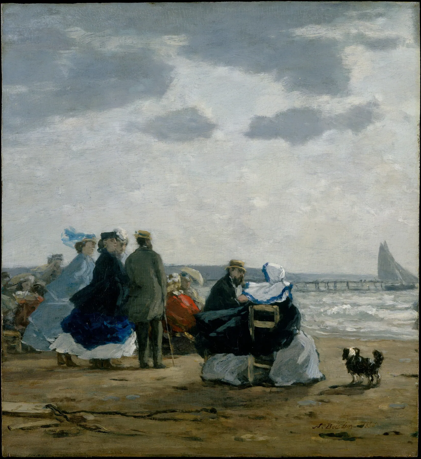 En la playa, Dieppe, de Eugène Boudin