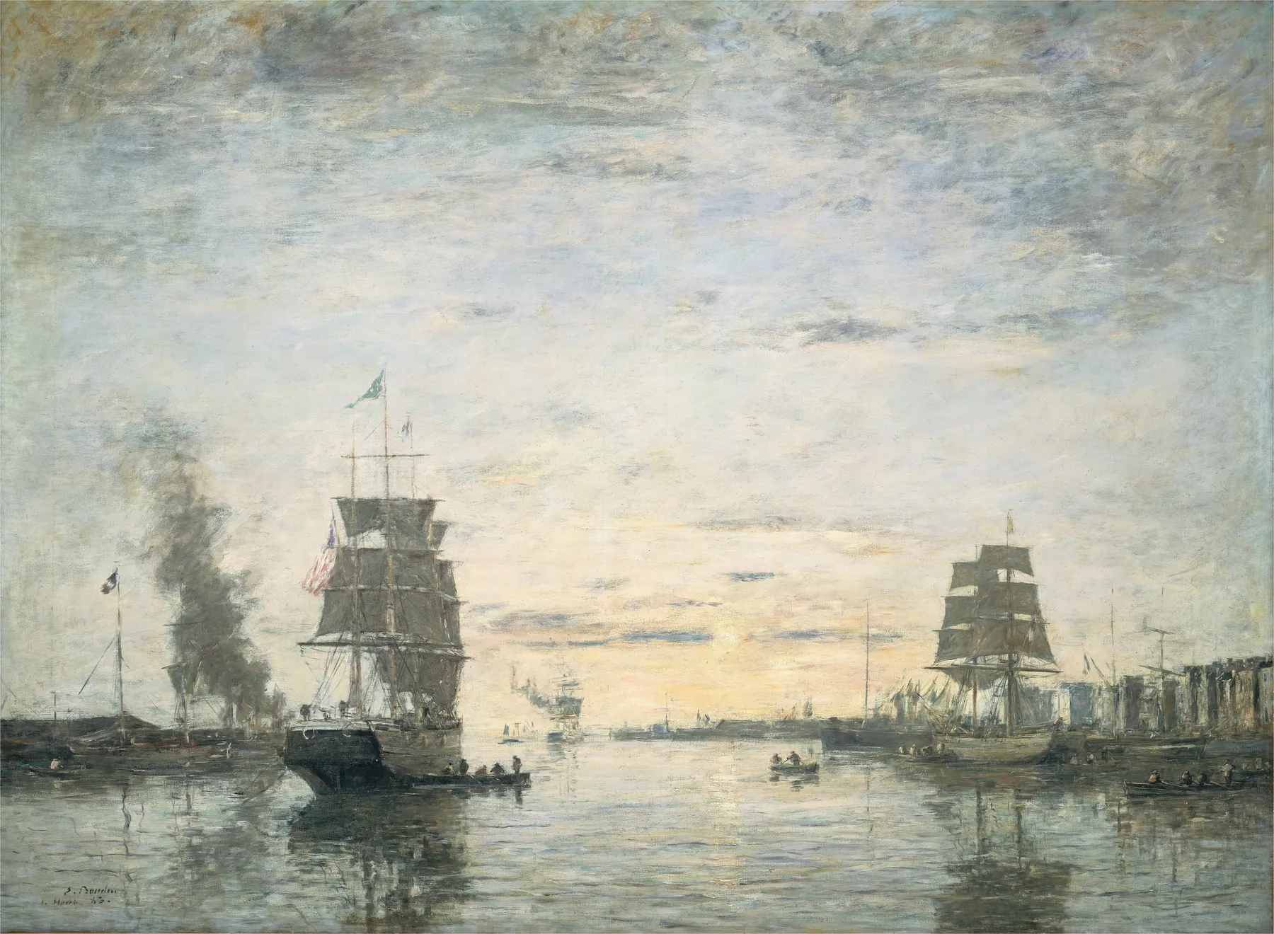 Entrada al puerto, El Havre, de Eugène Boudin