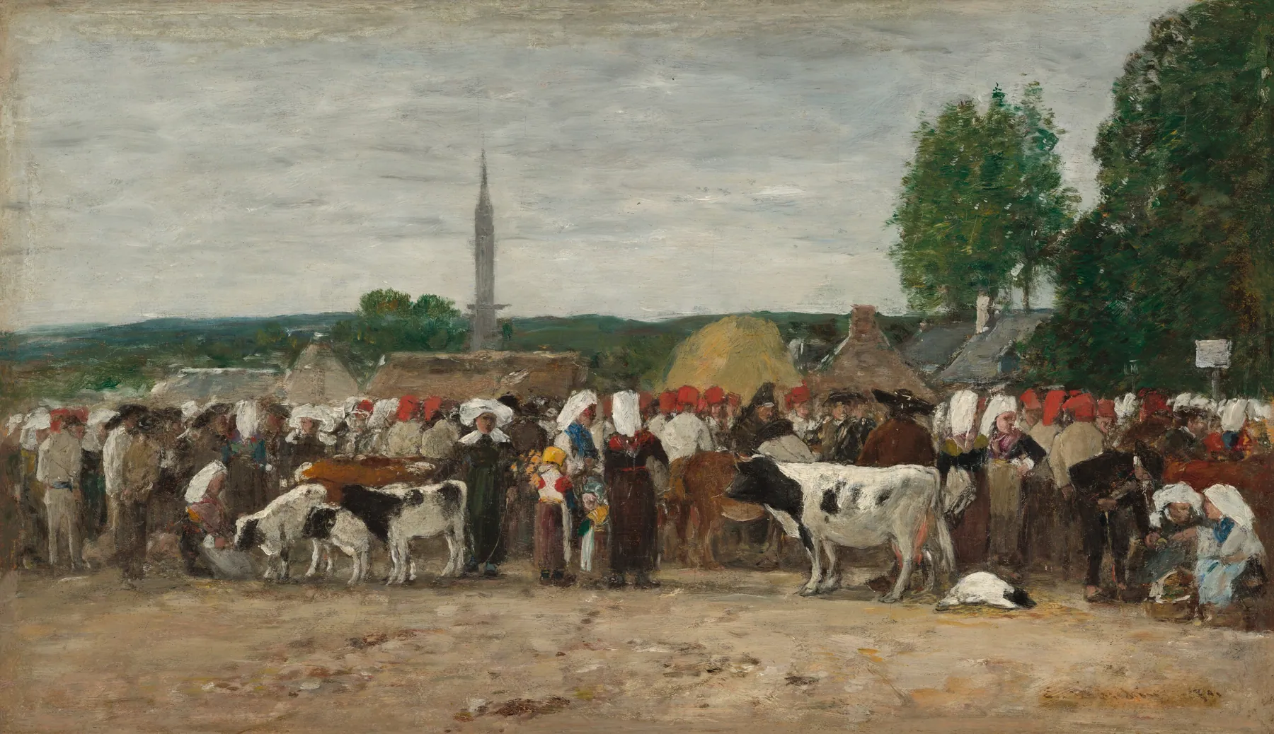 Feria en Bretaña, de Eugène Boudin