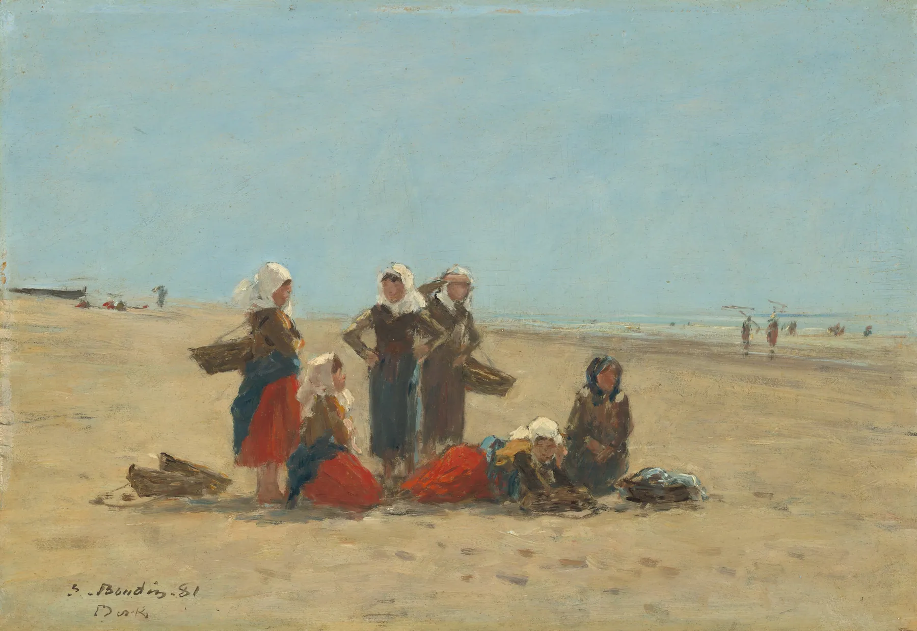 Mujeres en la playa de Berck, de Eugène Boudin
