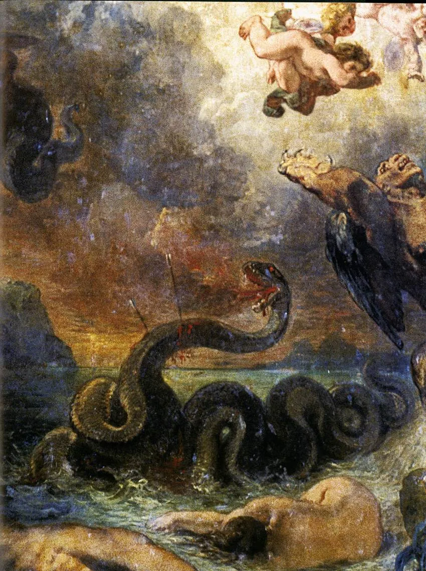 Apolo venciendo a la serpiente Pitón, de Eugène Delacroix