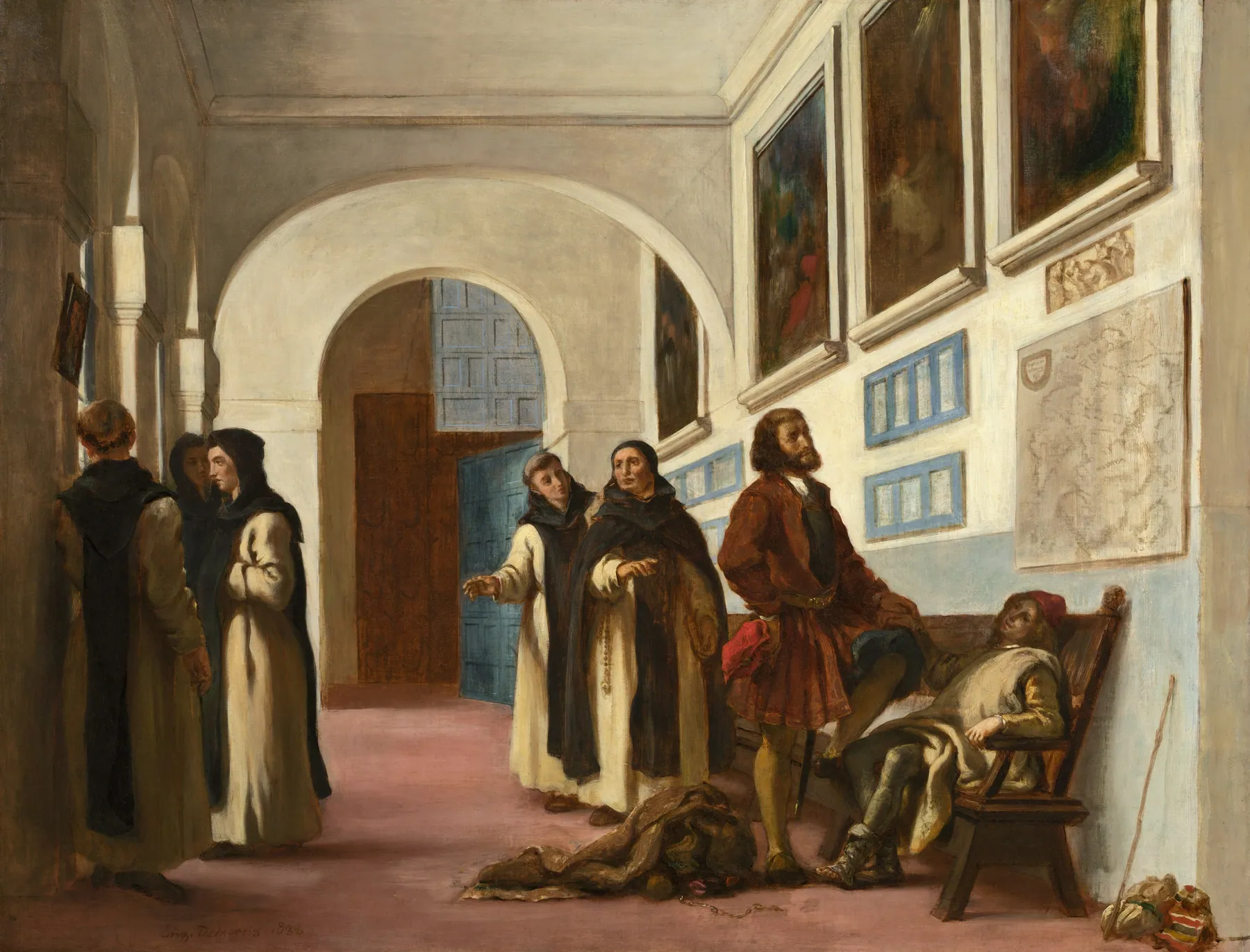 Cristóbal Colón y su hijo en La Rábida, de Eugène Delacroix