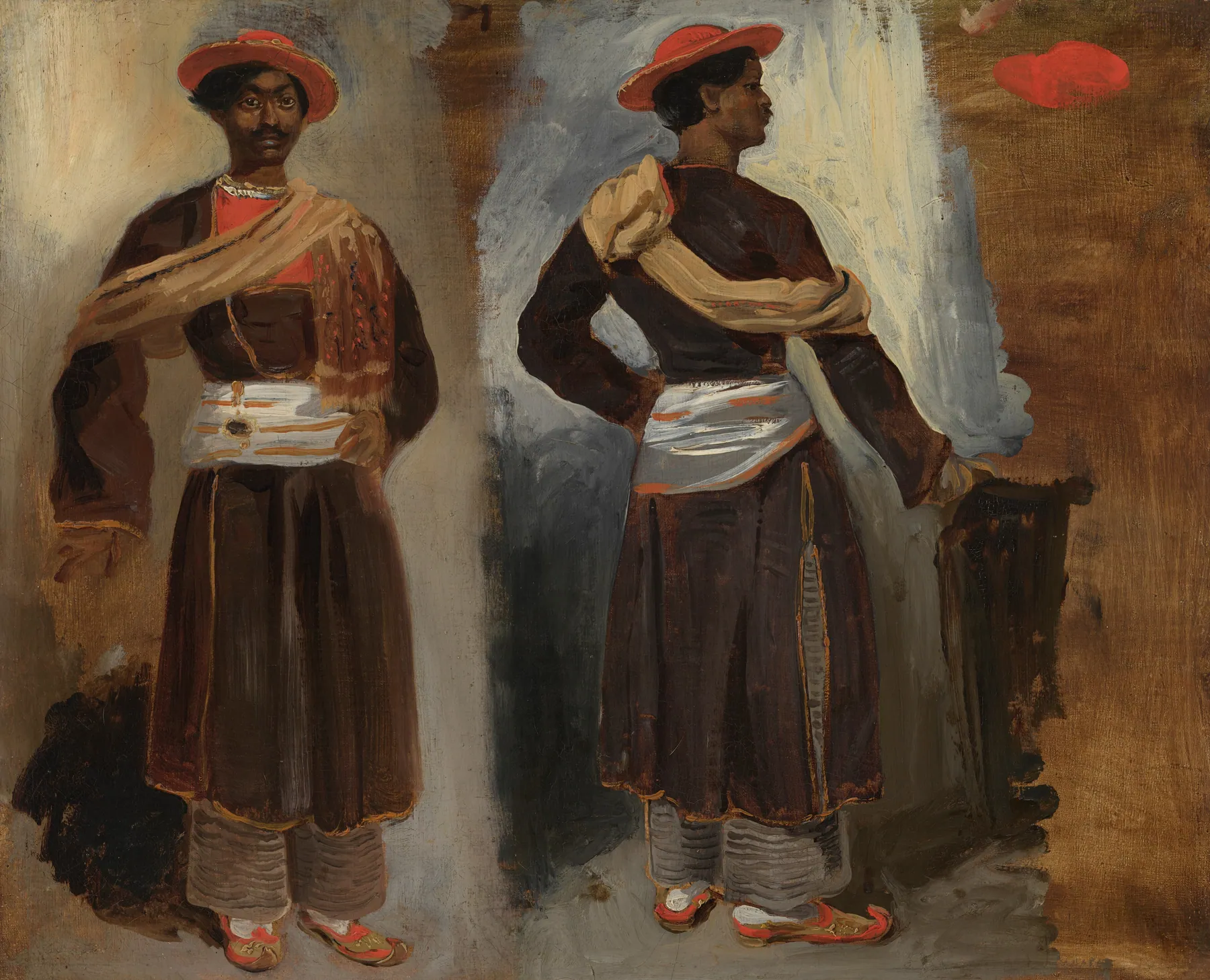 Dos estudios de un indio de Calcuta de pie, de Eugène Delacroix