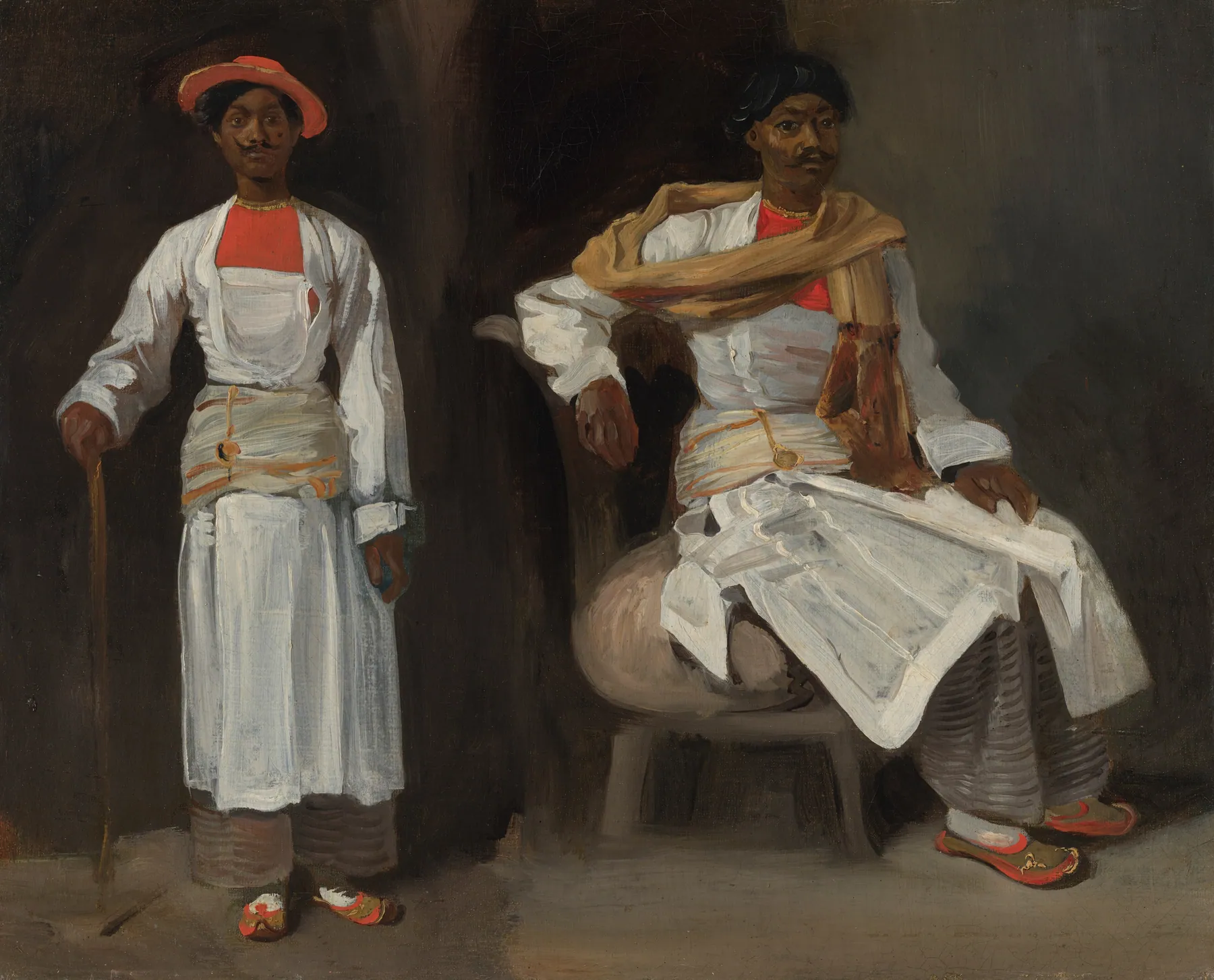Dos estudios de un indio de Calcuta, sentado y de pie, de Eugène Delacroix