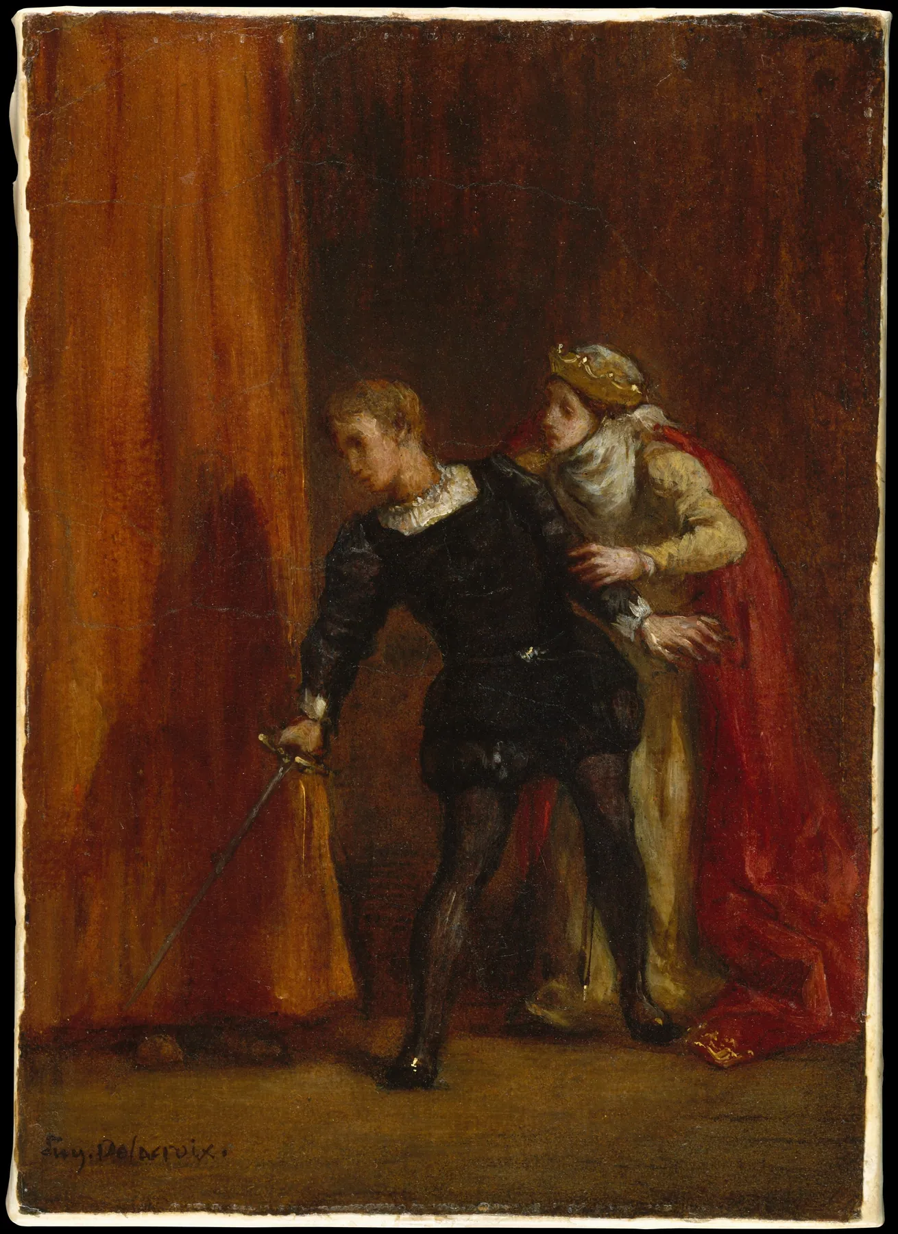 Hamlet y su madre, de Eugène Delacroix