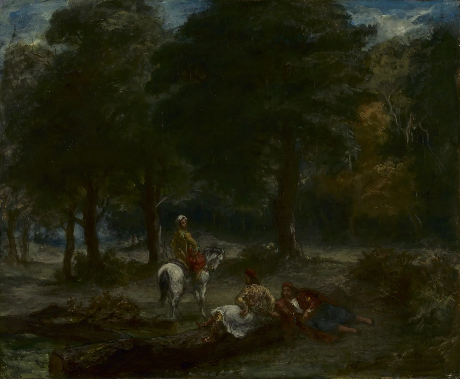 Jinetes griegos descansando en el bosque, de Eugène Delacroix