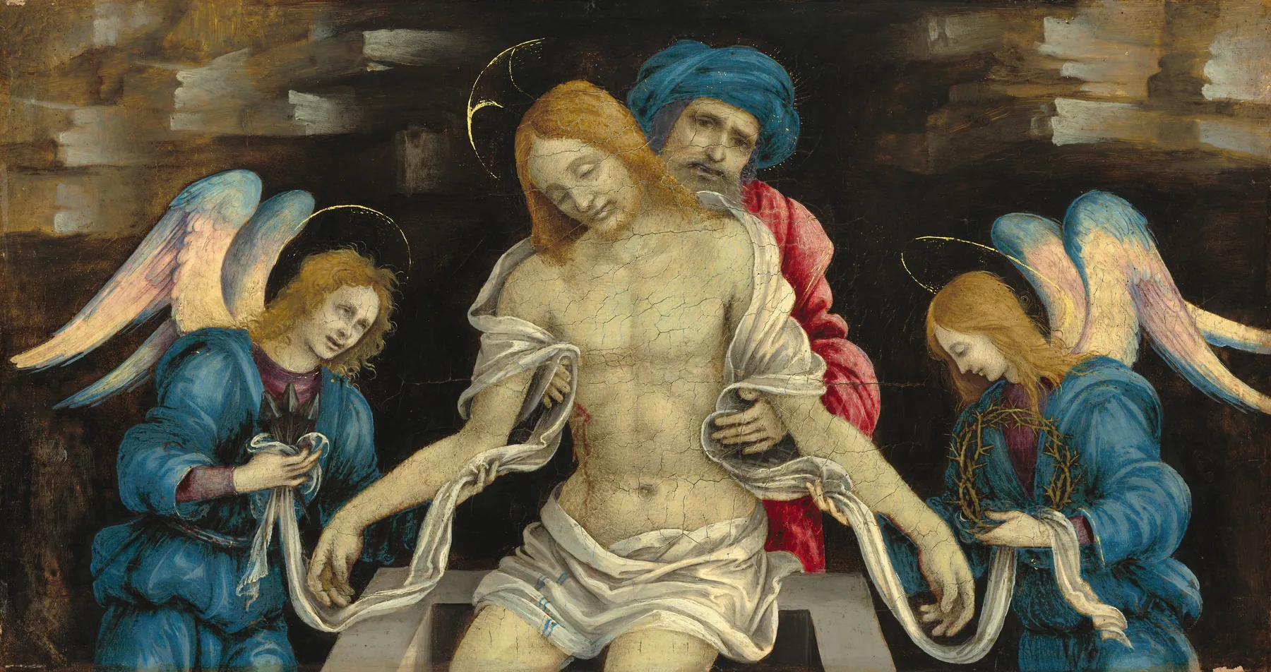 Piedad (Cristo muerto llorado por Nicodemo y dos ángeles), de Filippino Lippi