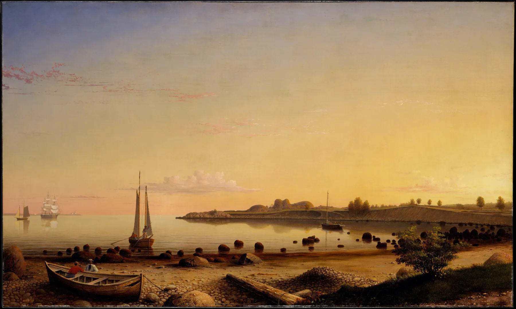 Stage Fort frente al puerto de Gloucester, de Fitz Henry Lane