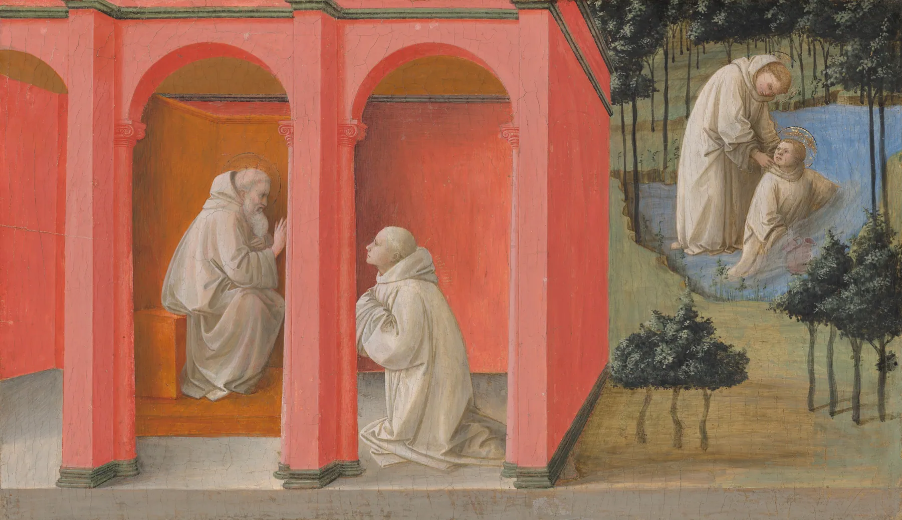 San Benito ordena a san Mauro socorrer a san Plácido, de Fra Filippo Lippi