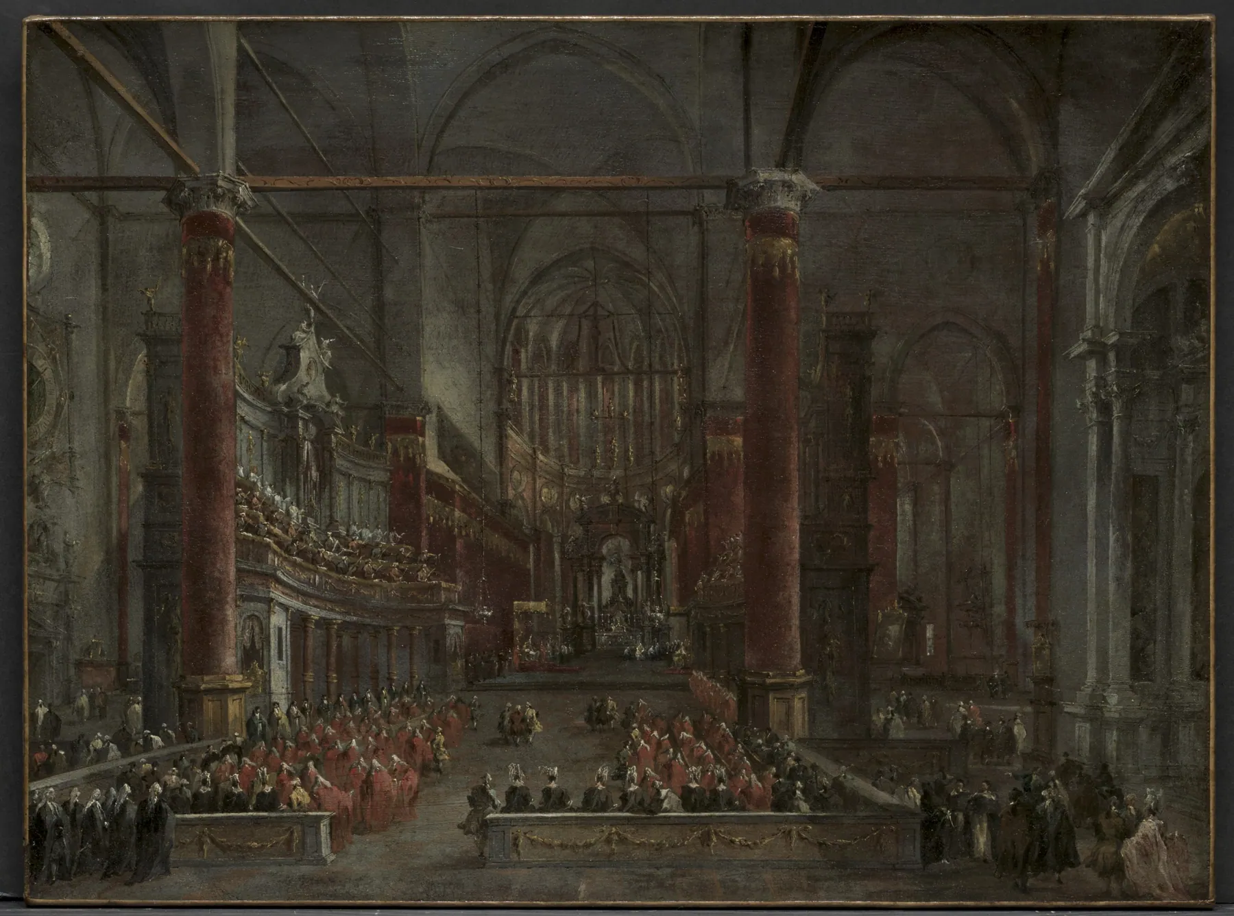 Ceremonia pontificia en Santi Giovanni e Paolo, Venecia, 1782, de Francesco Guardi