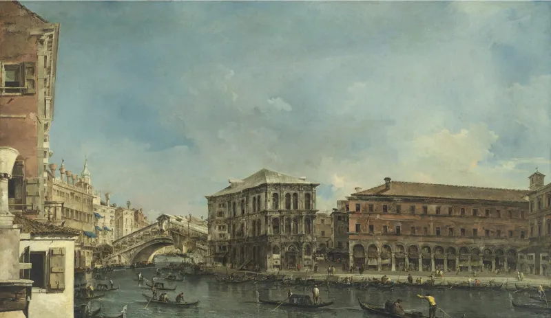 El puente de Rialto desde el norte, de Francesco Guardi