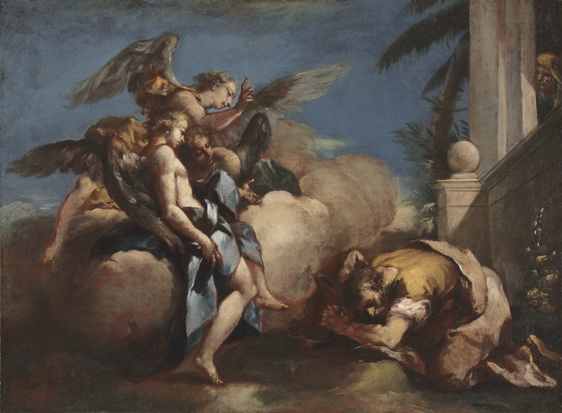 Los ángeles apareciéndose a Abraham, de Francesco Guardi