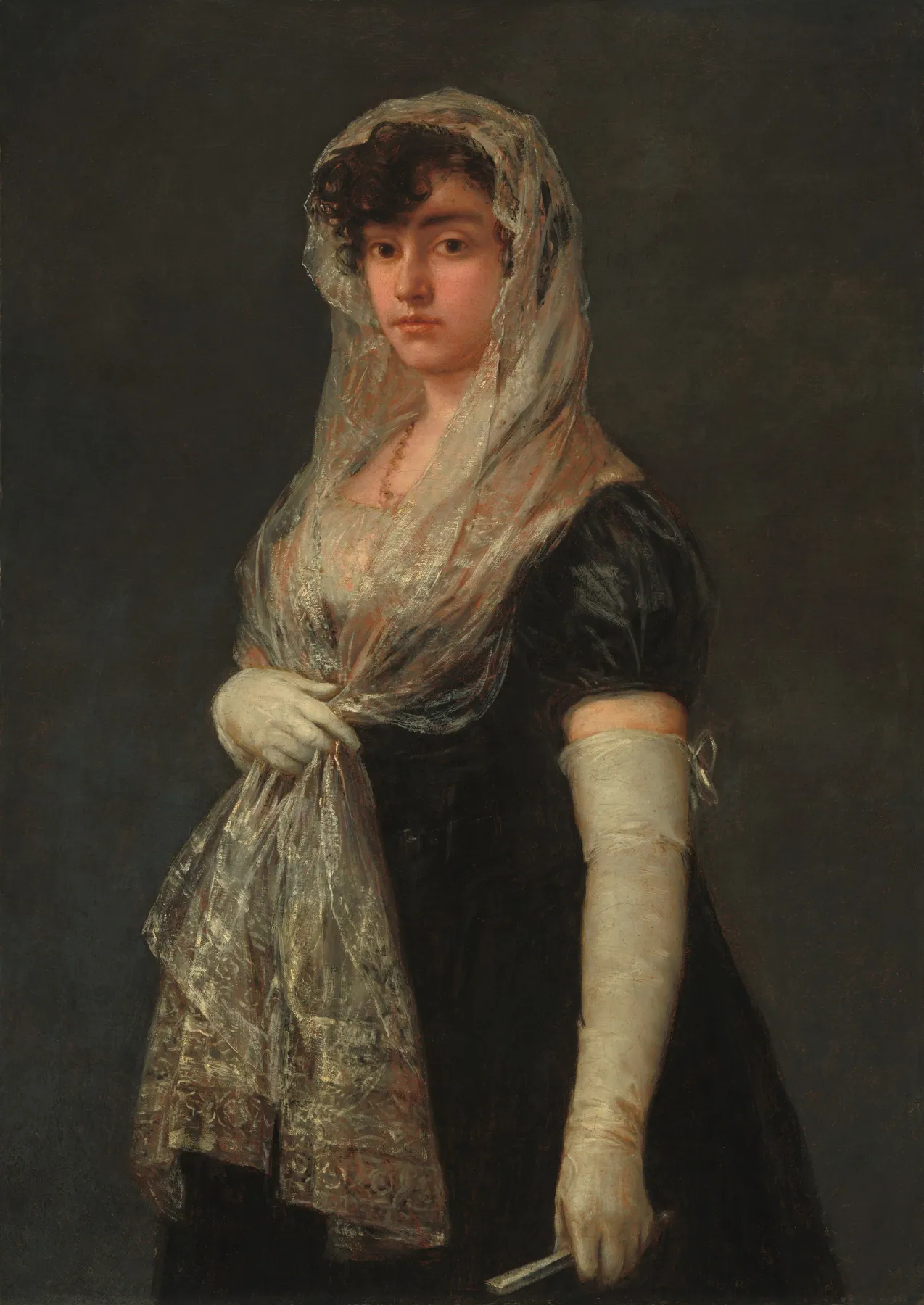 Joven dama con mantilla y basquiña, de Francisco de Goya