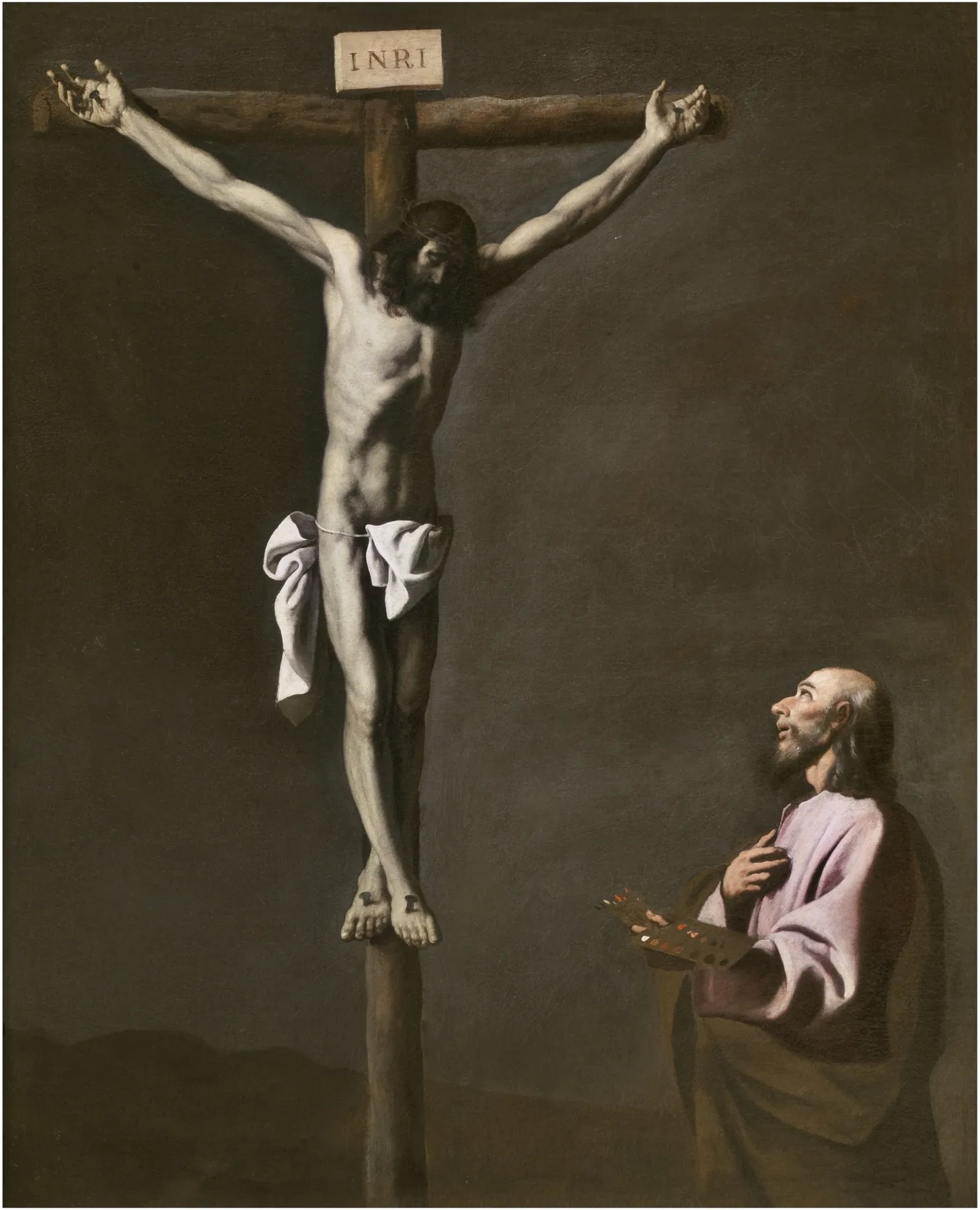 Cristo crucificado con un pintor, de Francisco de Zurbarán