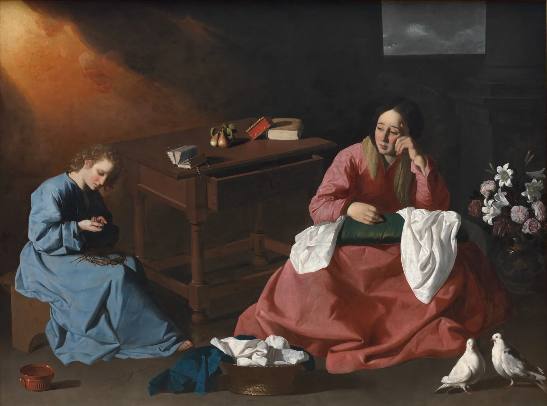 Cristo y la Virgen en la casa de Nazaret, de Francisco de Zurbarán