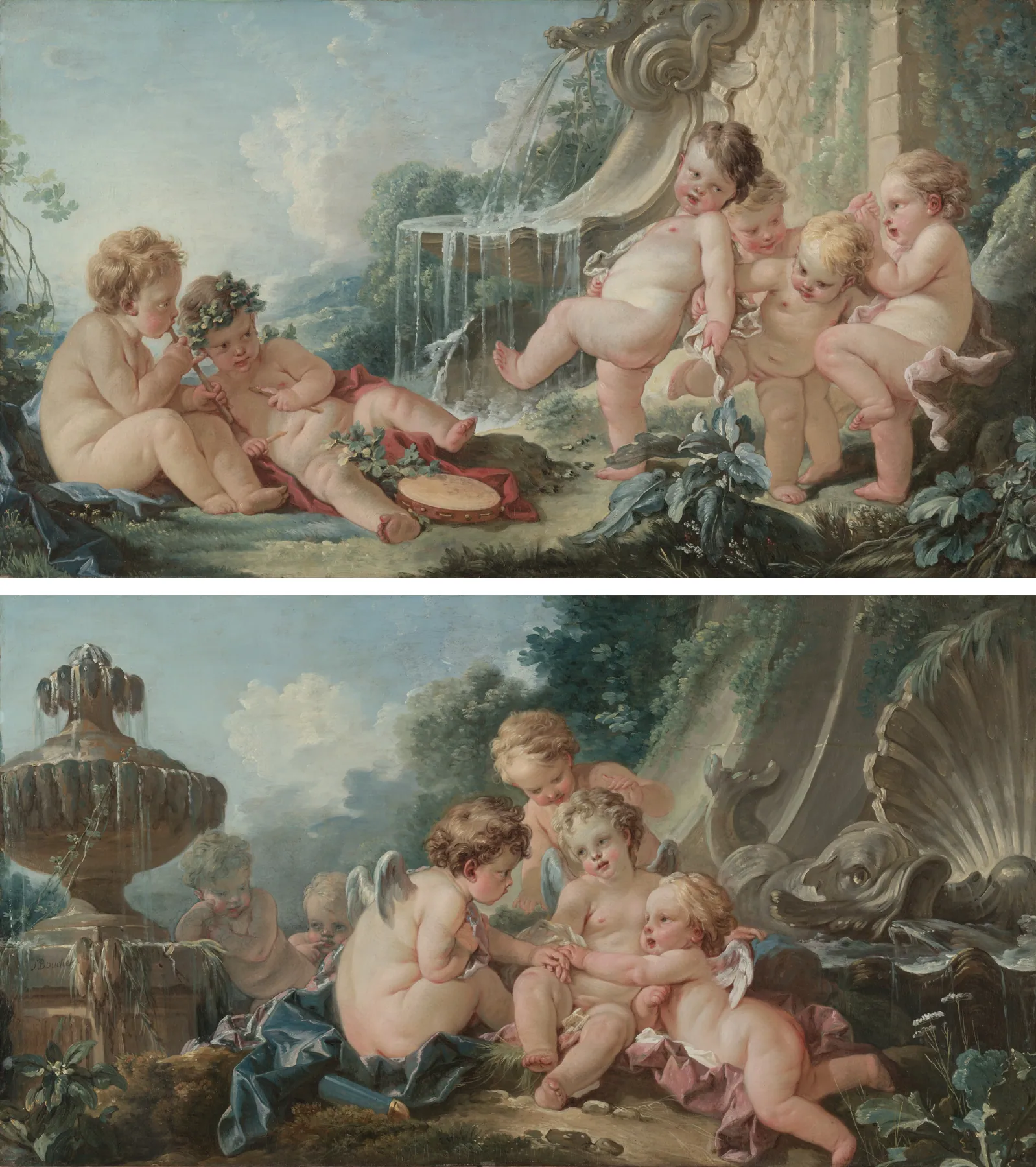 La música y la danza y los amorcillos conspirando, de François Boucher