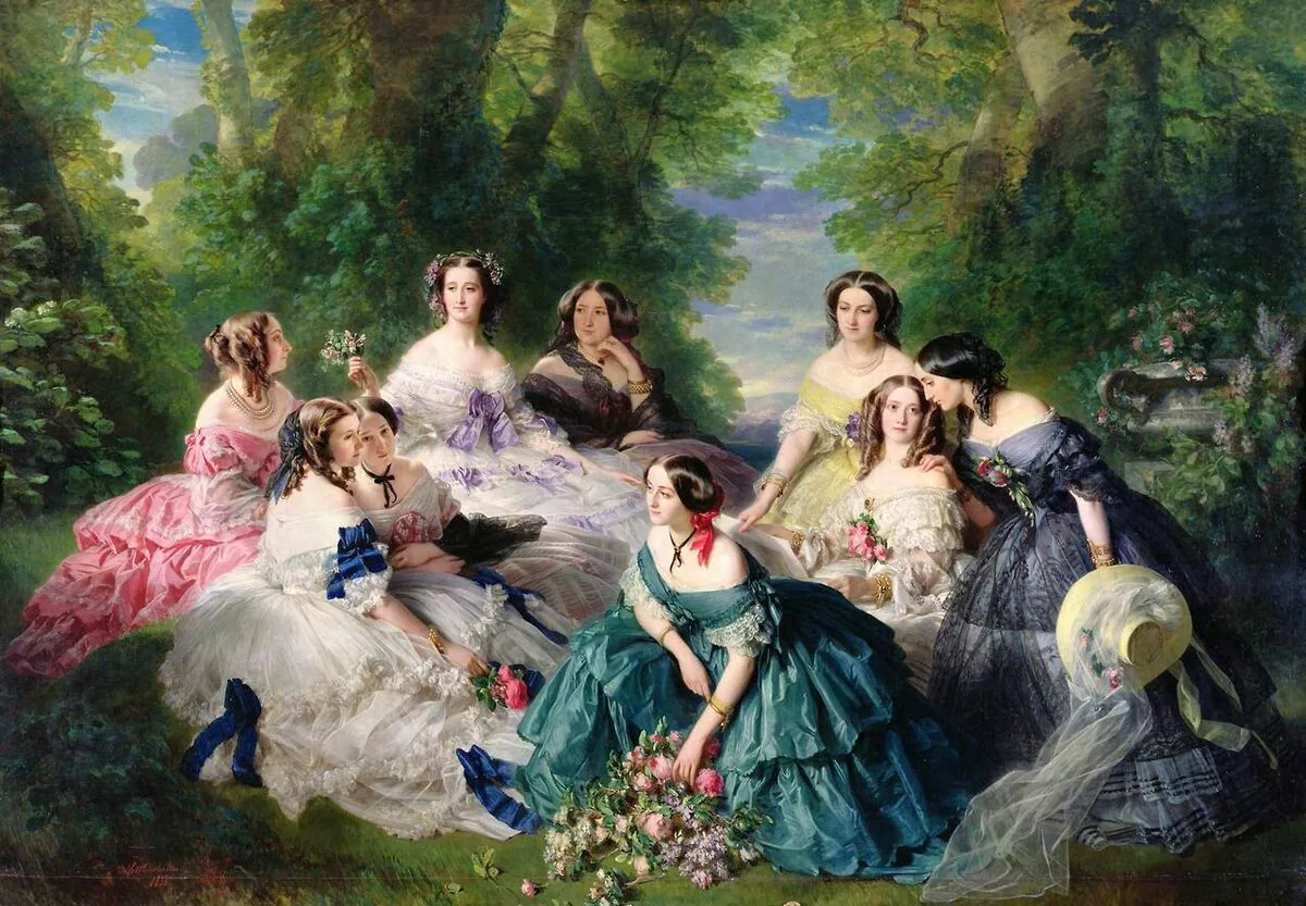 La emperatriz Eugenia rodeada de sus damas, de Franz Xaver Winterhalter
