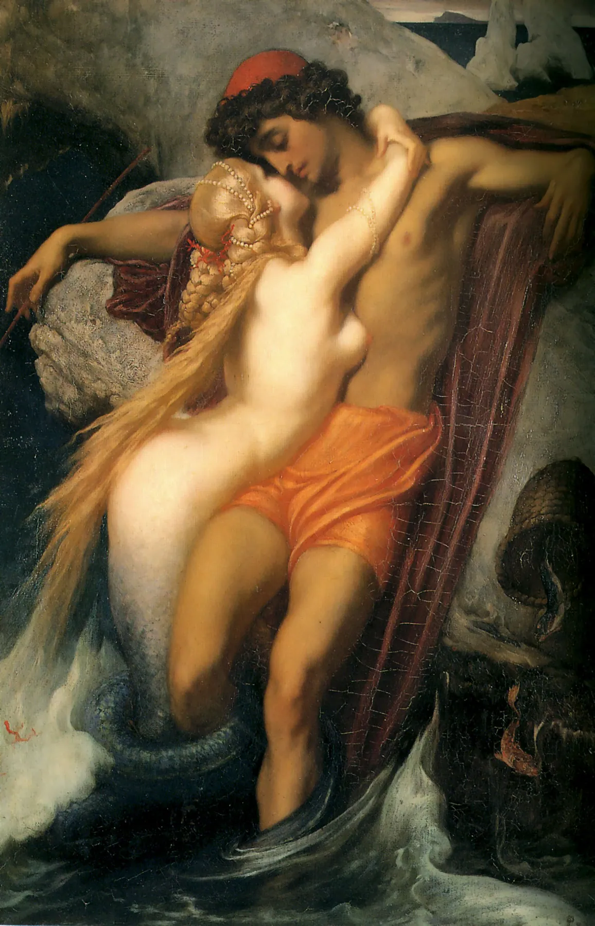 El pescador y la sirena, de Frederic Leighton