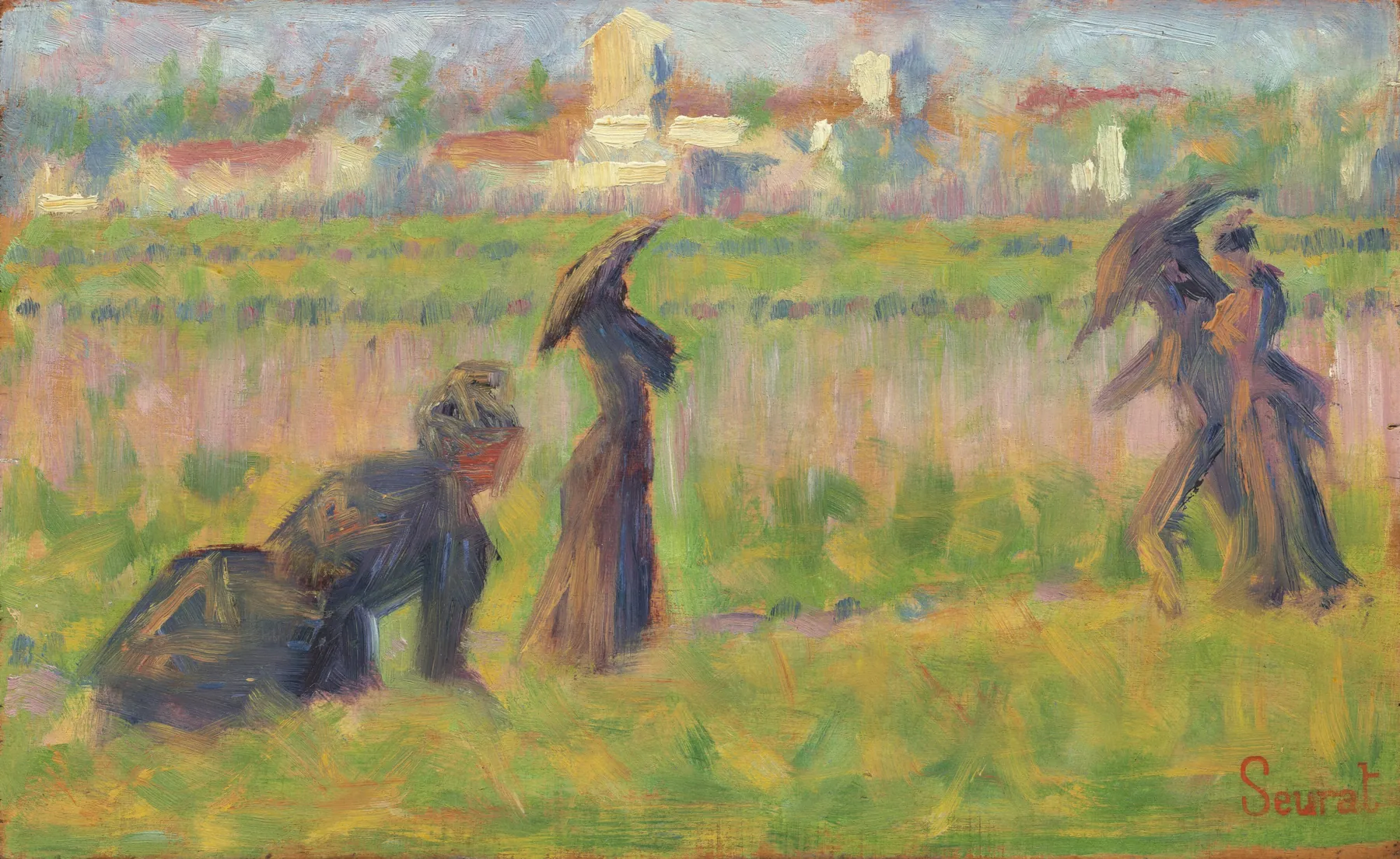 Figuras en un paisaje, de Georges Seurat