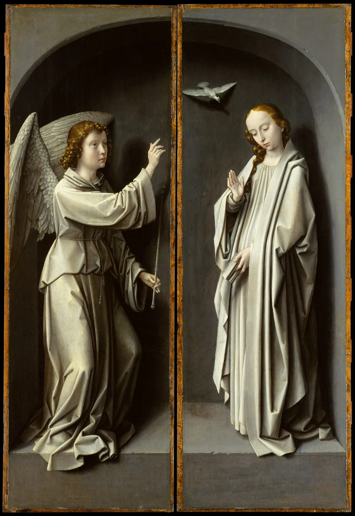 Arcángel Gabriel; La Virgen Anunciada, de Gerard David