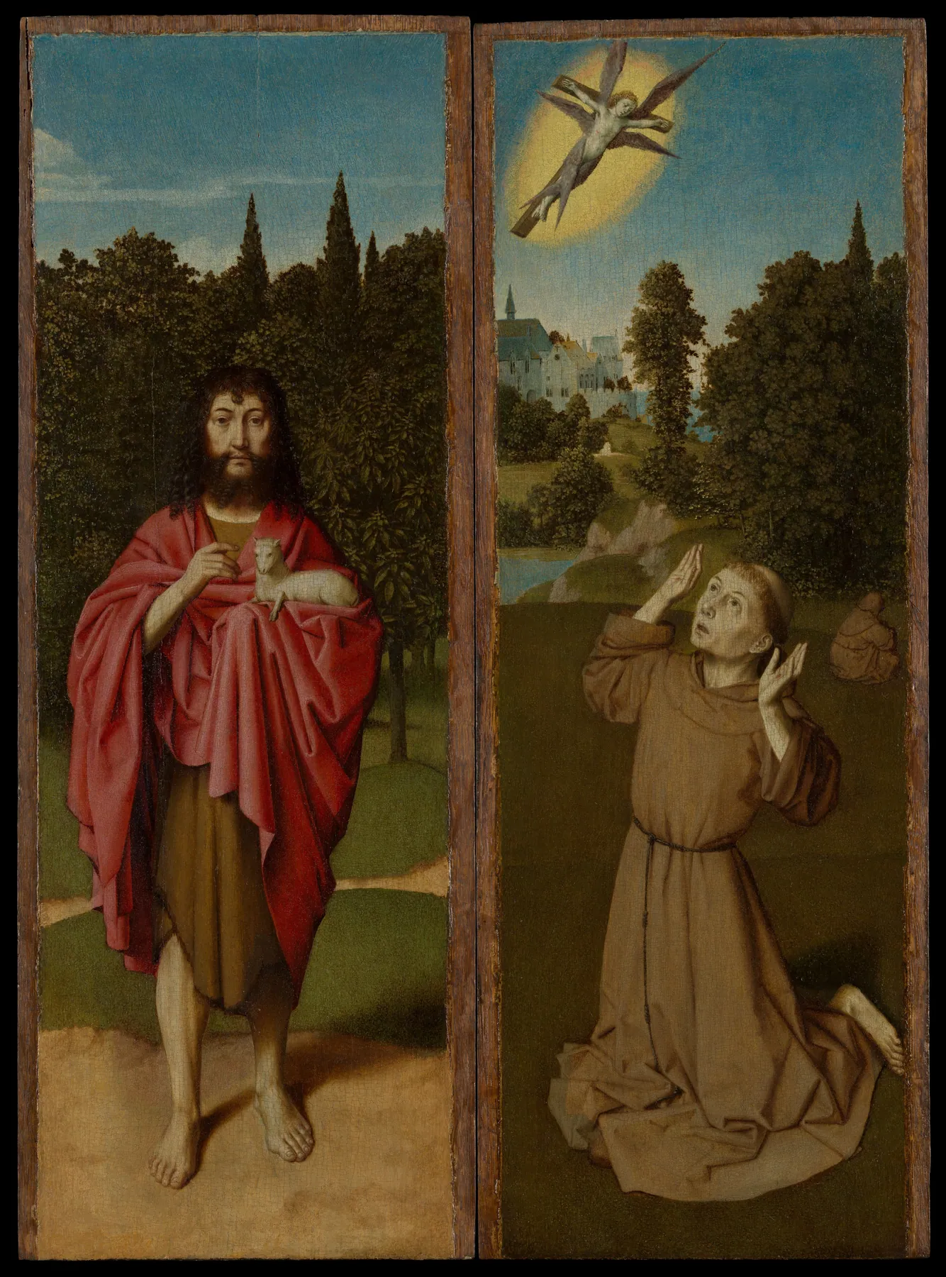 San Juan Bautista; San Francisco recibiendo los estigmas, de Gerard David