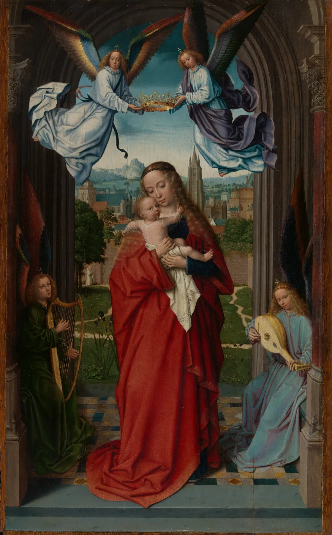 Virgen con el Niño y cuatro ángeles, de Gerard David