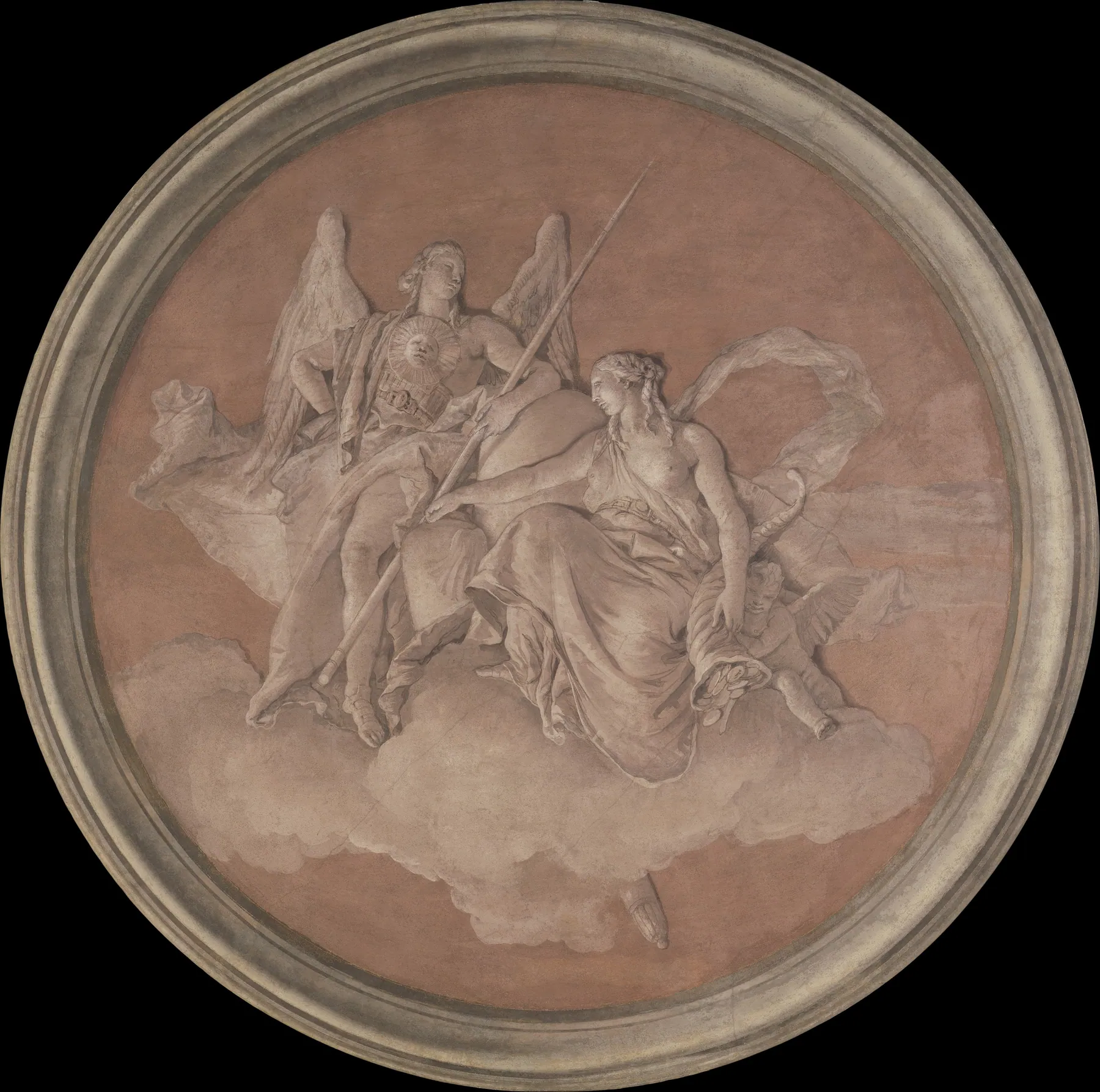 Figuras alegóricas que representan la Virtud y la Abundancia, de Giovanni Battista Tiepolo