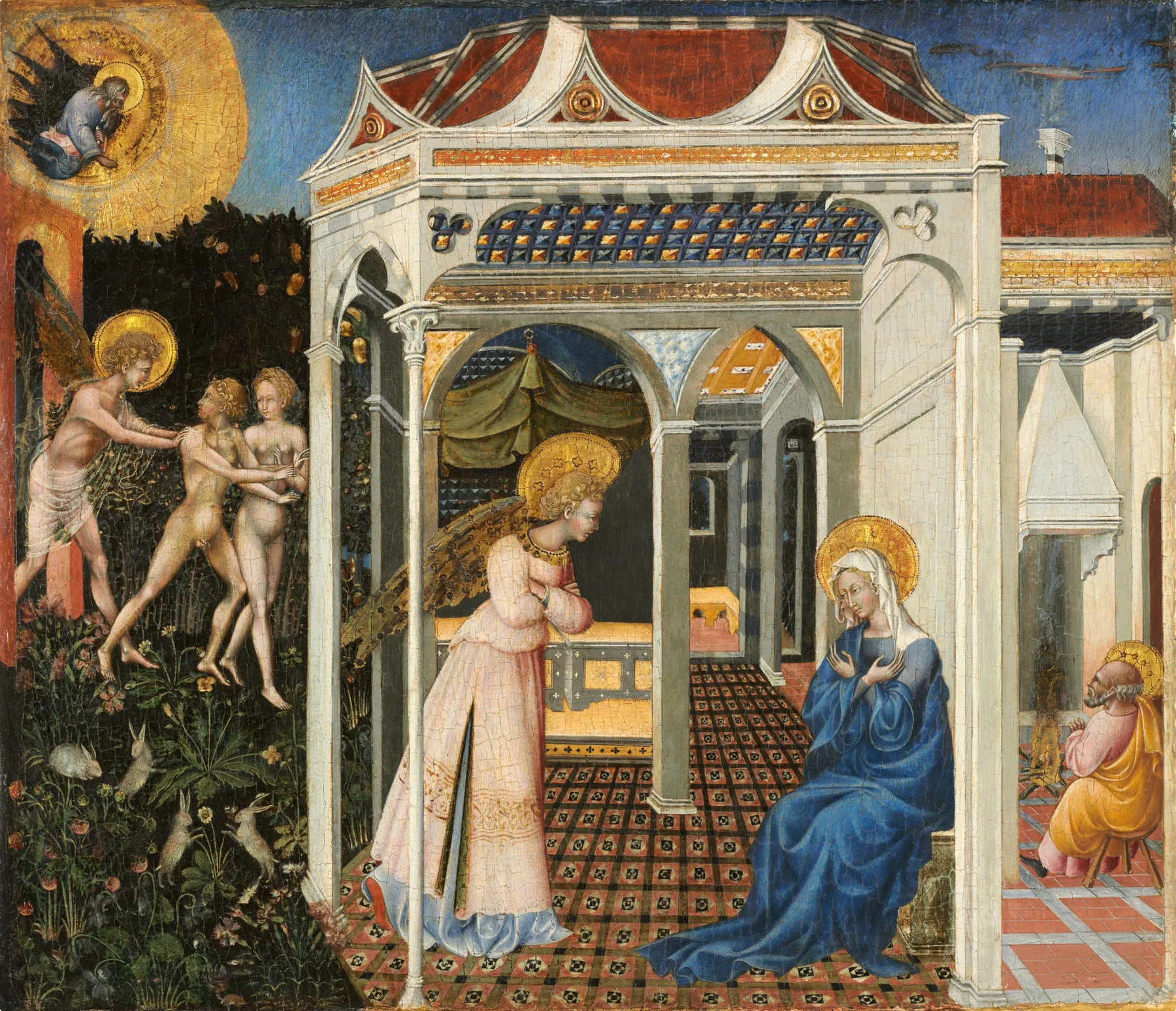 La Anunciación y la Expulsión del Paraíso, de Giovanni di Paolo
