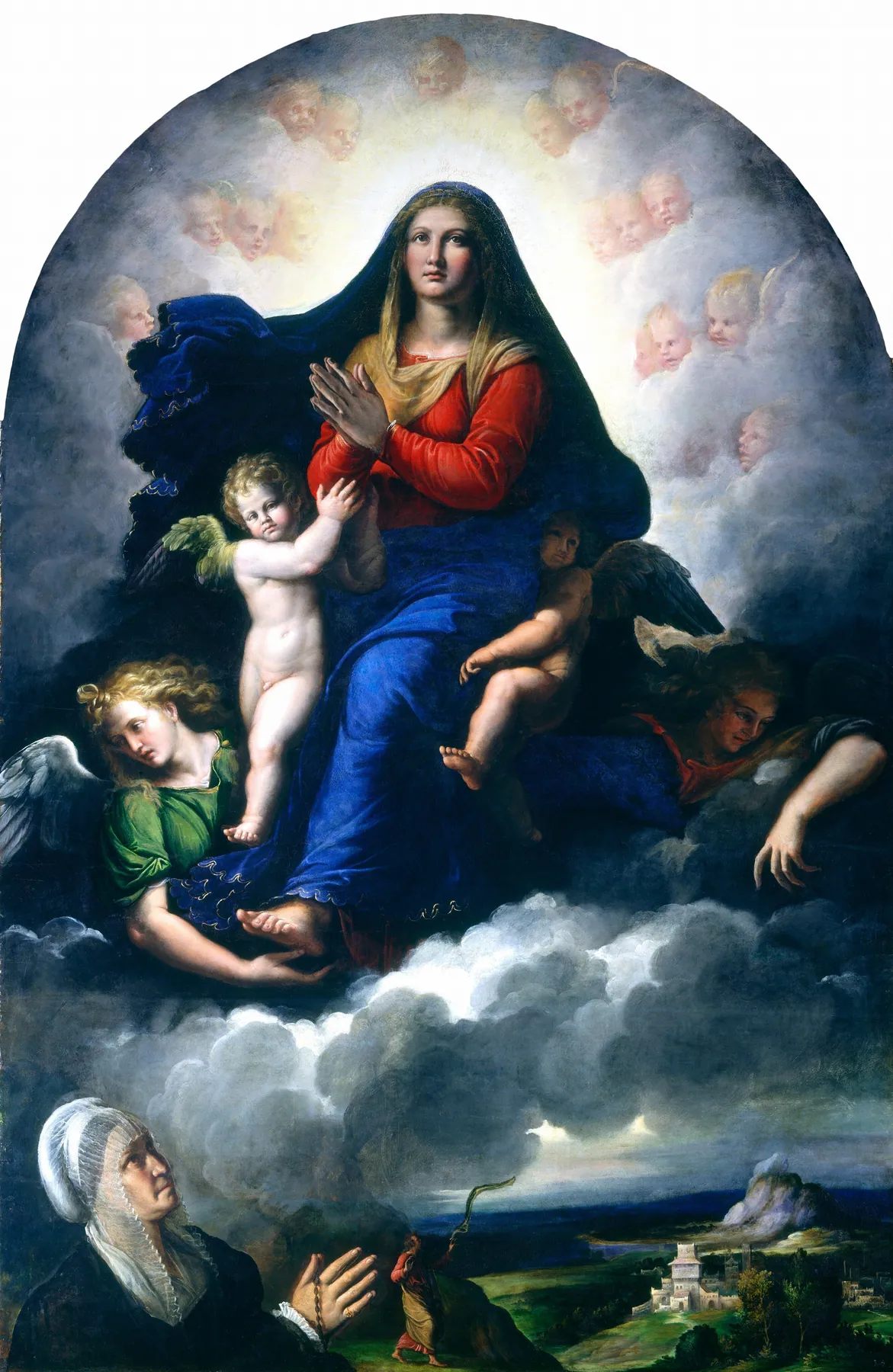 La aparición de la Virgen, de Girolamo da Carpi