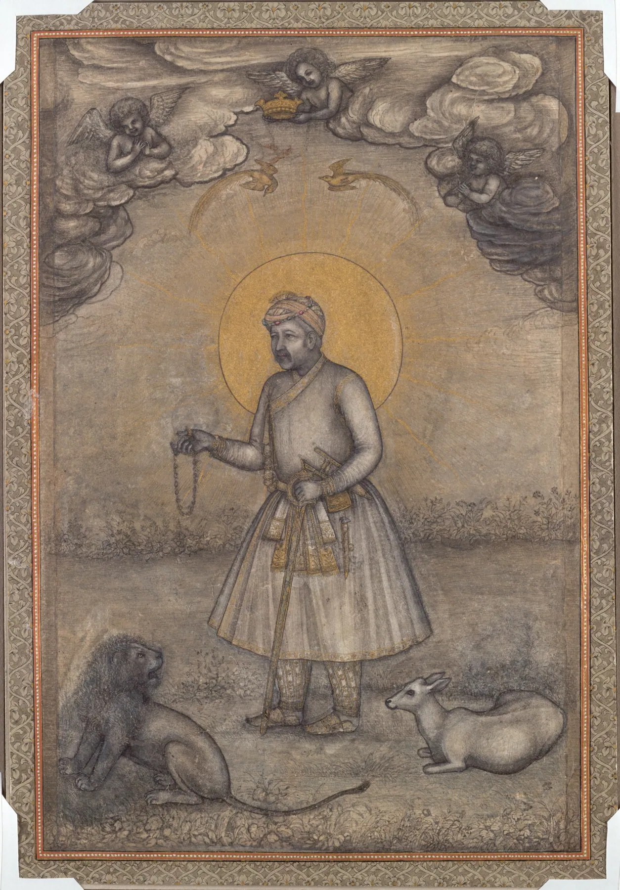 Retrato de Akbar anciano, de Govardhan