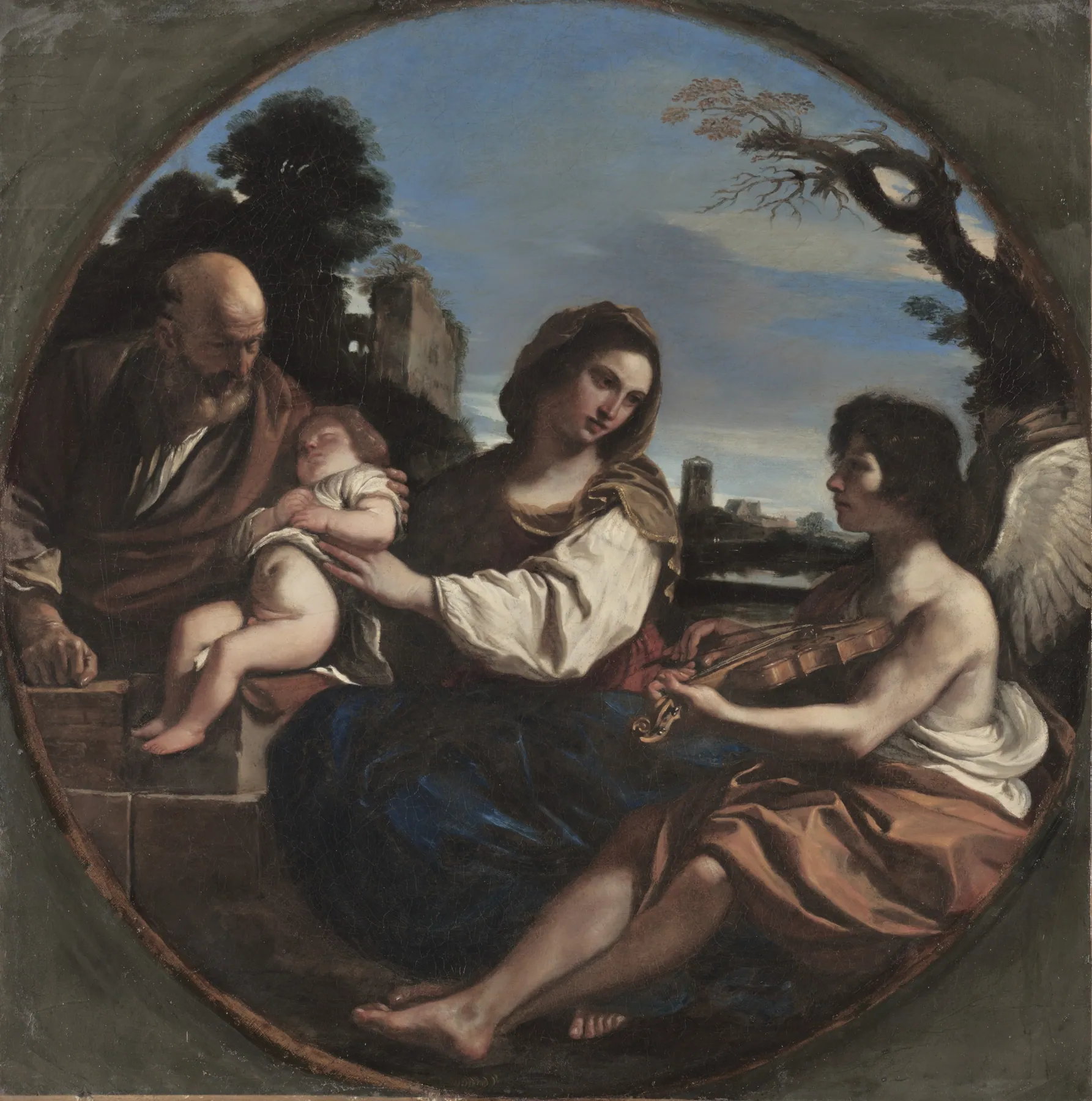 Descanso en la huida a Egipto, de Guercino