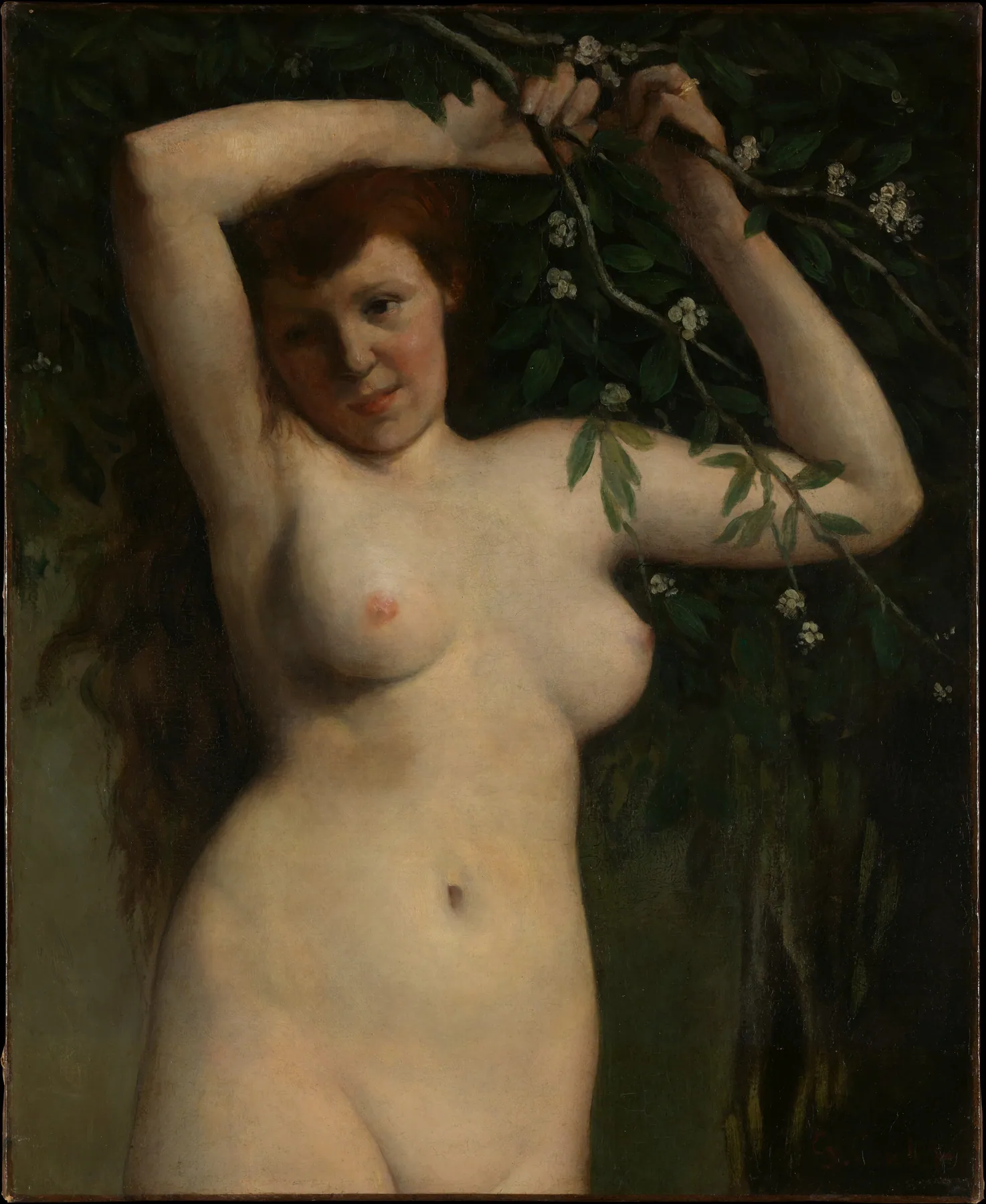 Desnudo con rama florida, de Gustave Courbet