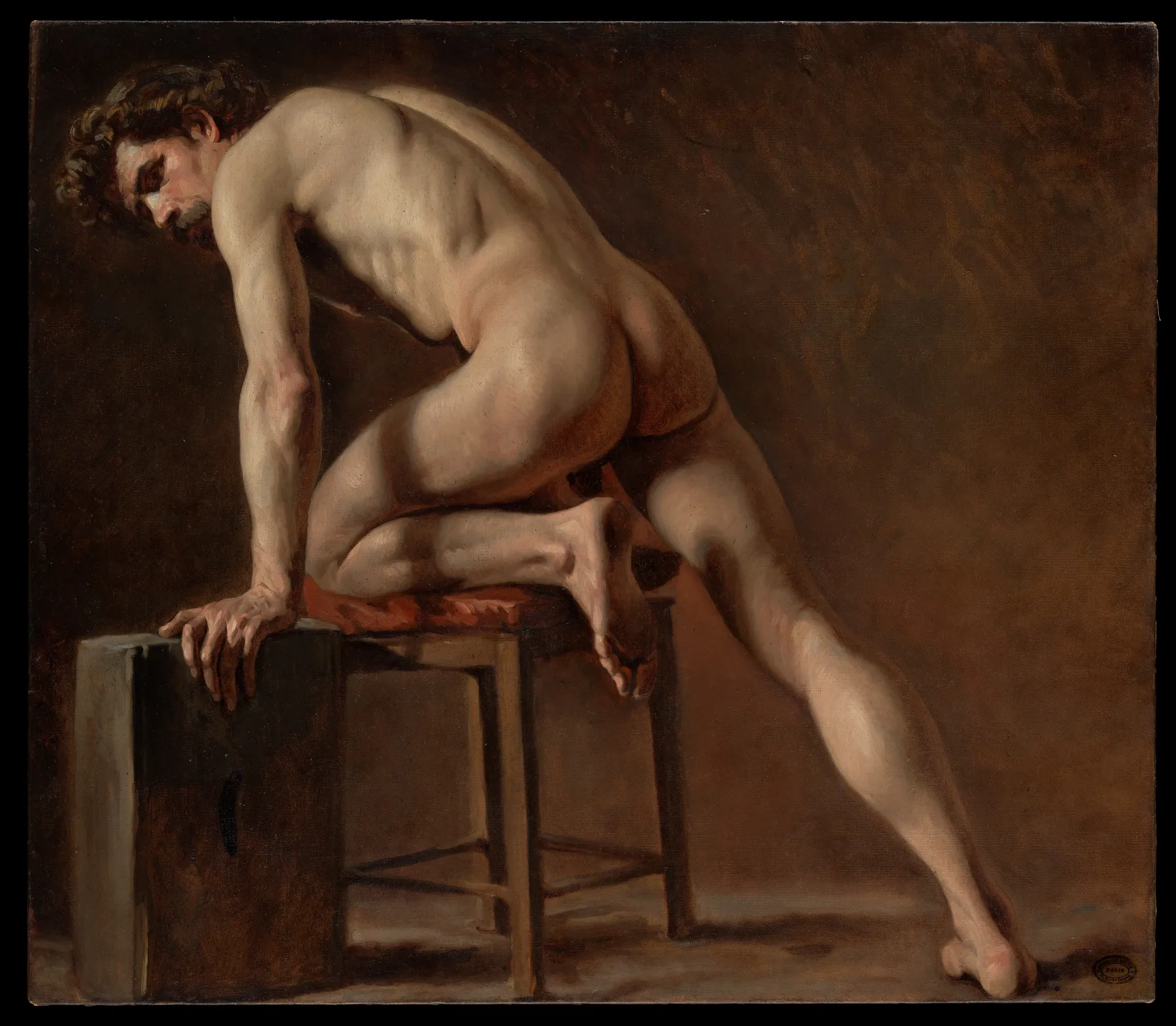 Estudio de hombre desnudo, de Gustave Courbet