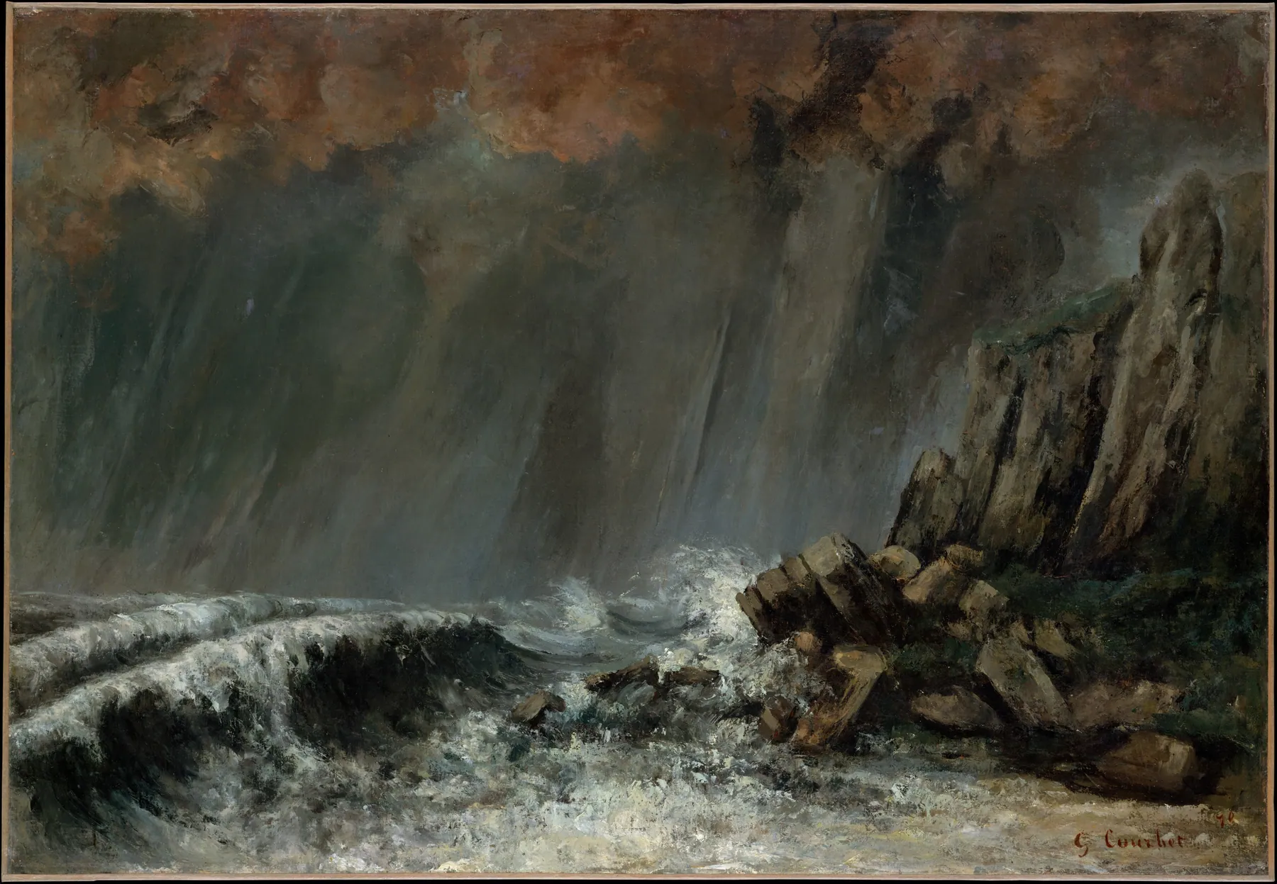 Marina, la tromba de agua, de Gustave Courbet