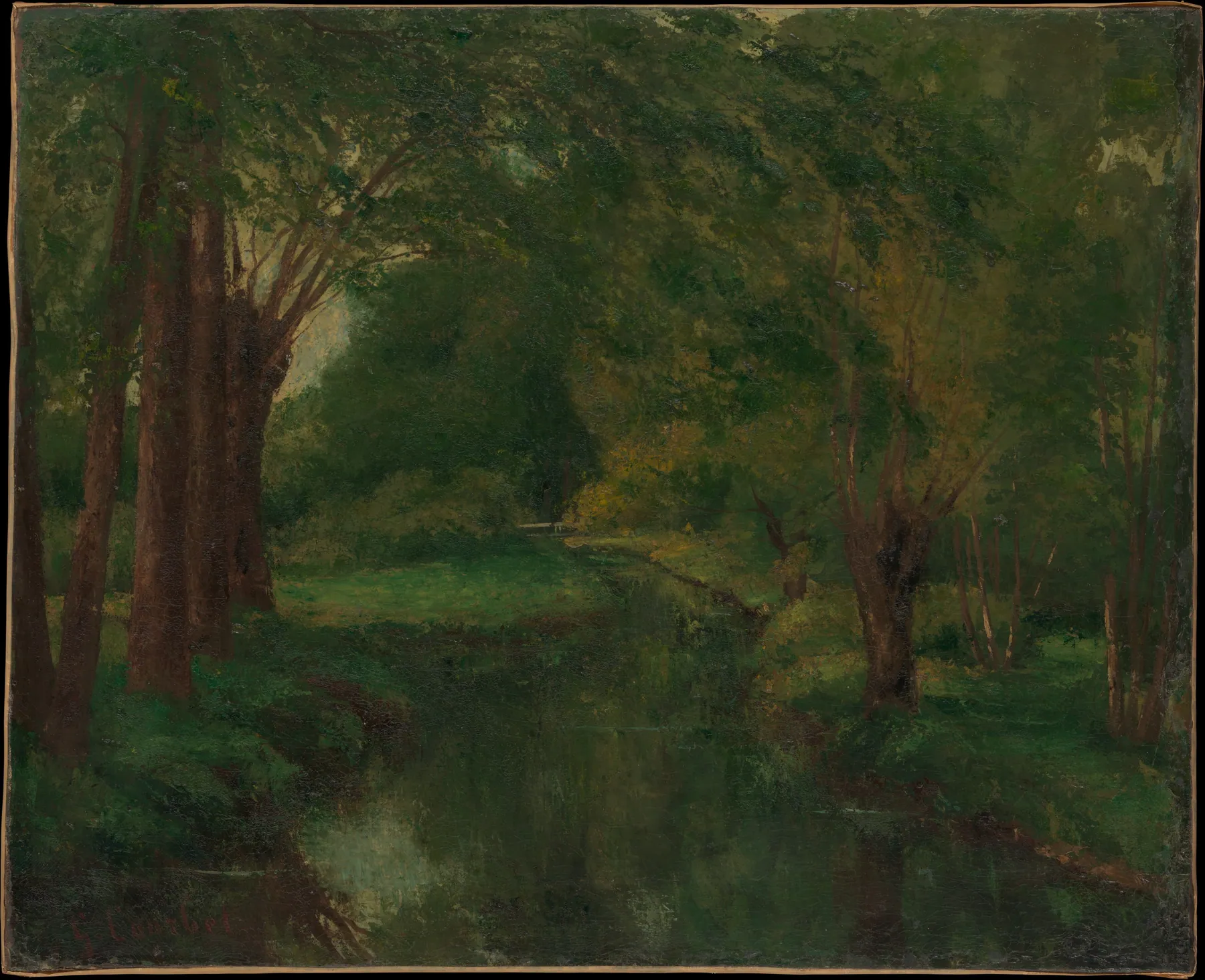 Un arroyo en un claro (posiblemente Arroyo, valle de Fontcouverte; estudio), de Gustave Courbet