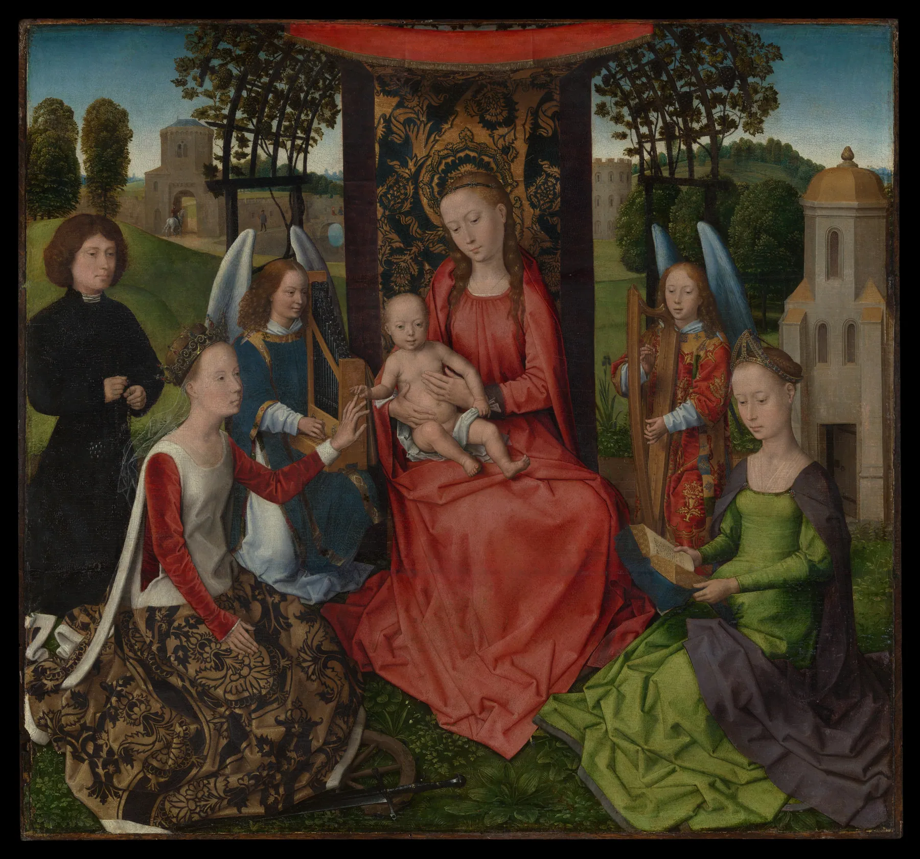La Virgen con el Niño y las santas Catalina de Alejandría y Bárbara, de Hans Memling