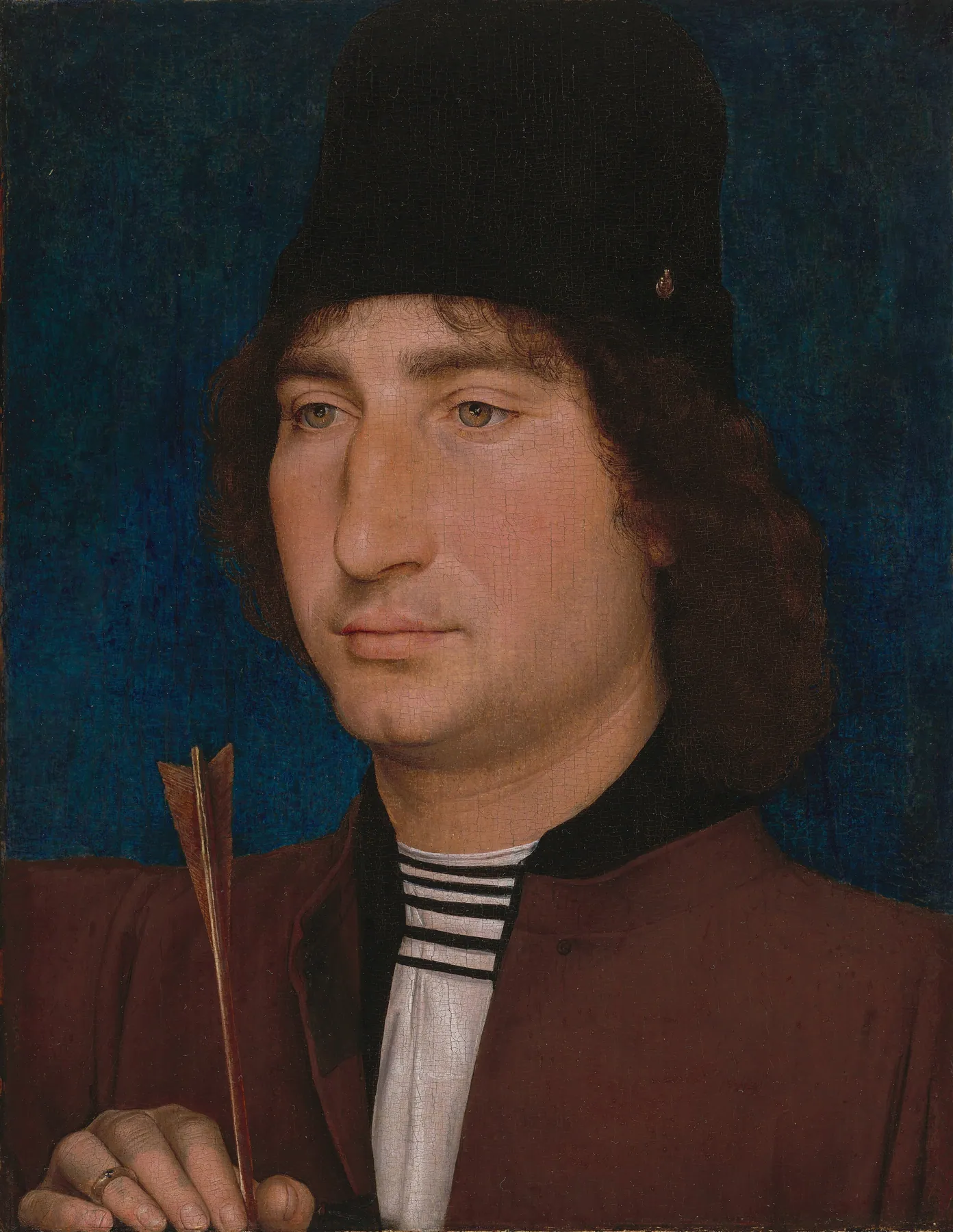 Retrato de un hombre con una flecha, de Hans Memling