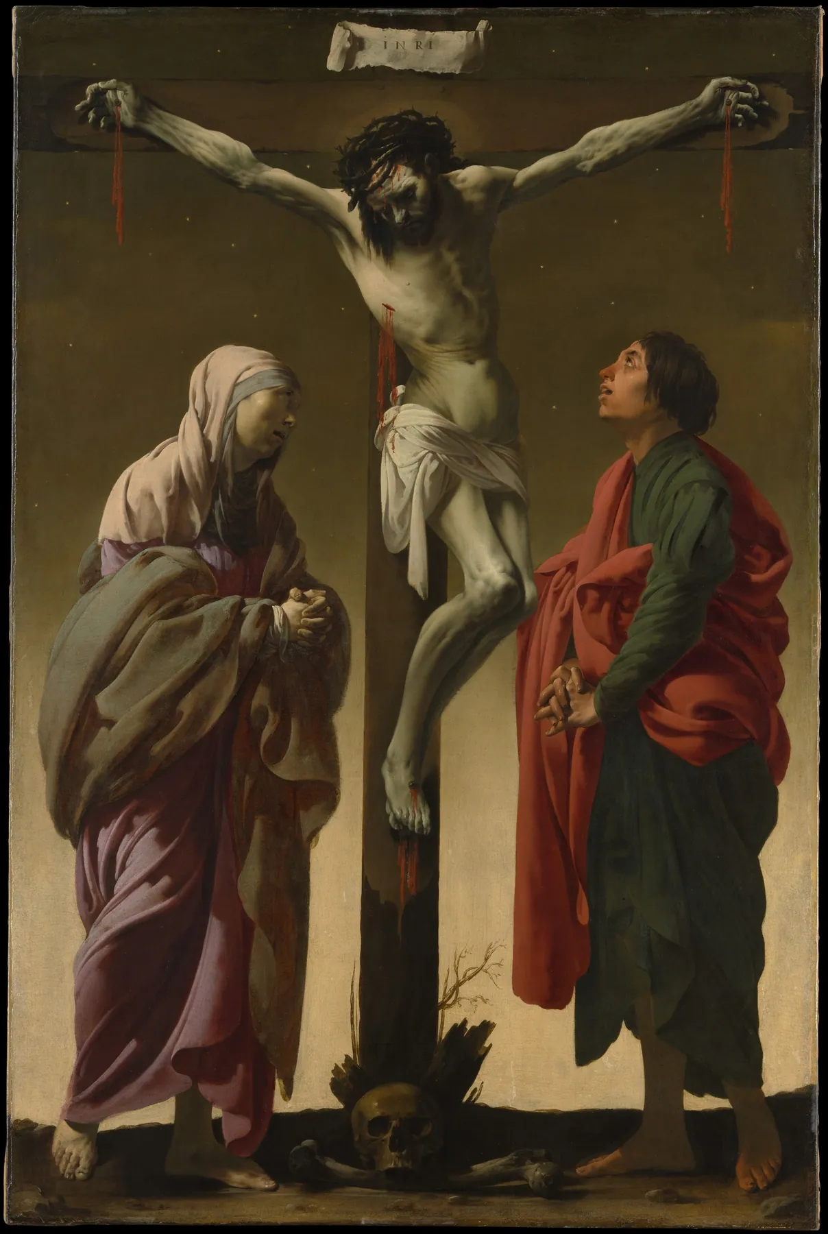 La crucifixión con la Virgen y San Juan, de Hendrick ter Brugghen