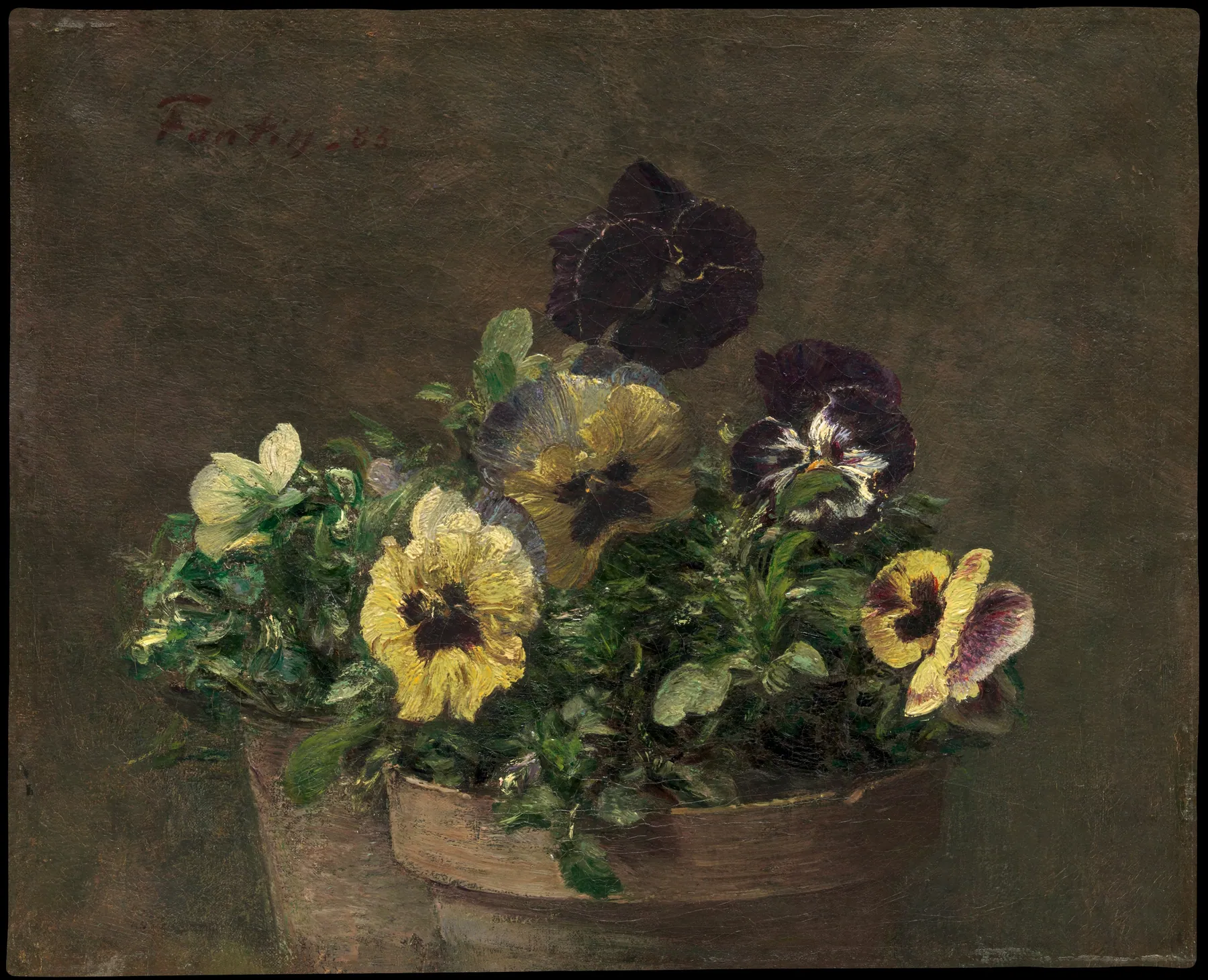 Pensamientos en maceta, de Henri Fantin-Latour