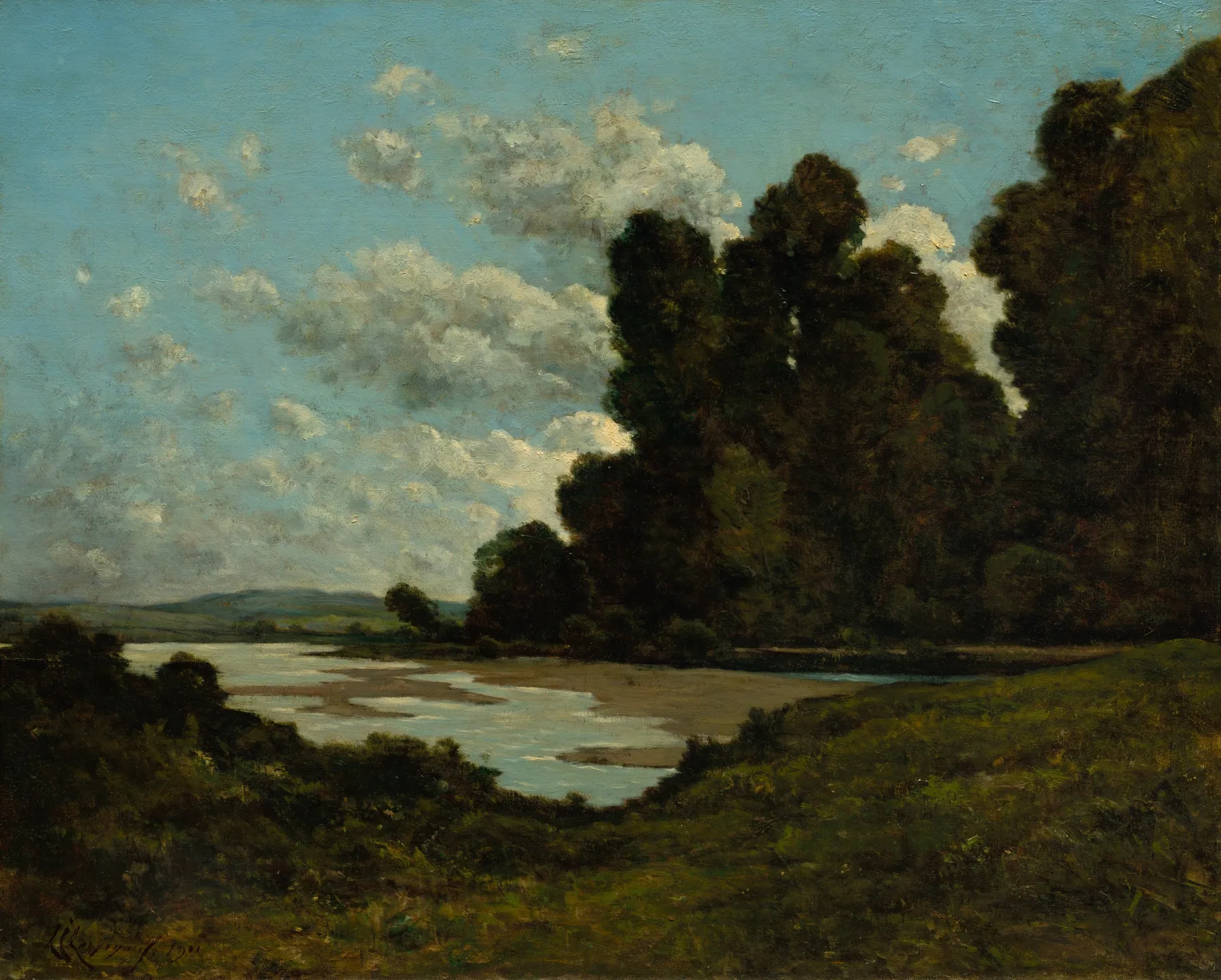 El río Loira en Nevers, de Henri Joseph Harpignies