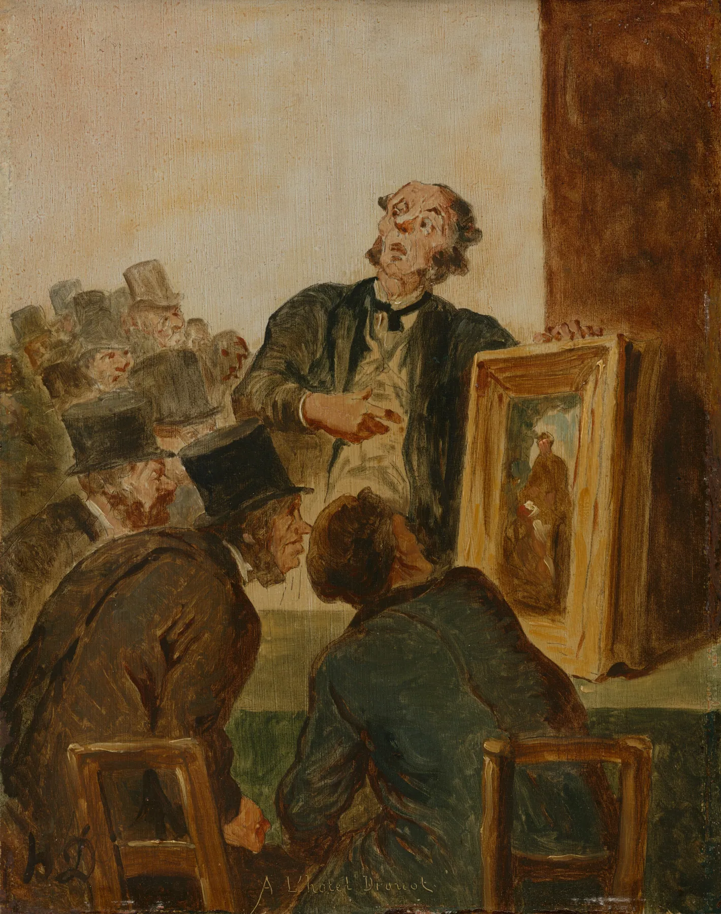 En la galería Drouot, de Honoré Daumier