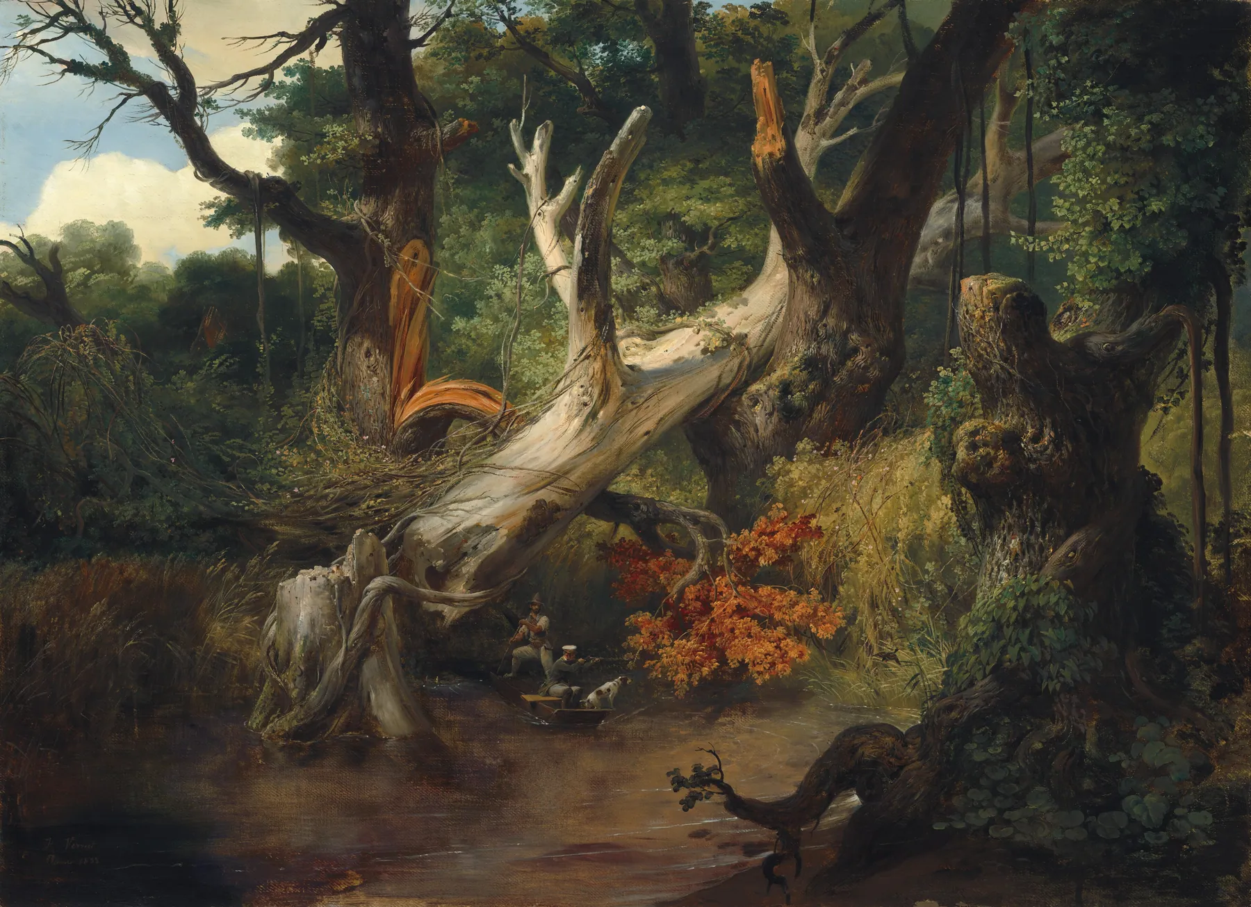 Cacería en las marismas pontinas, de Horace Vernet