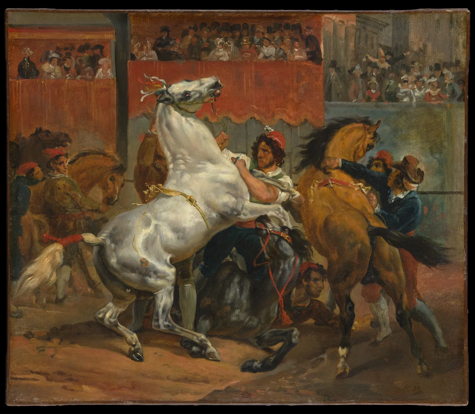La salida de la carrera de los caballos sin jinete, de Horace Vernet