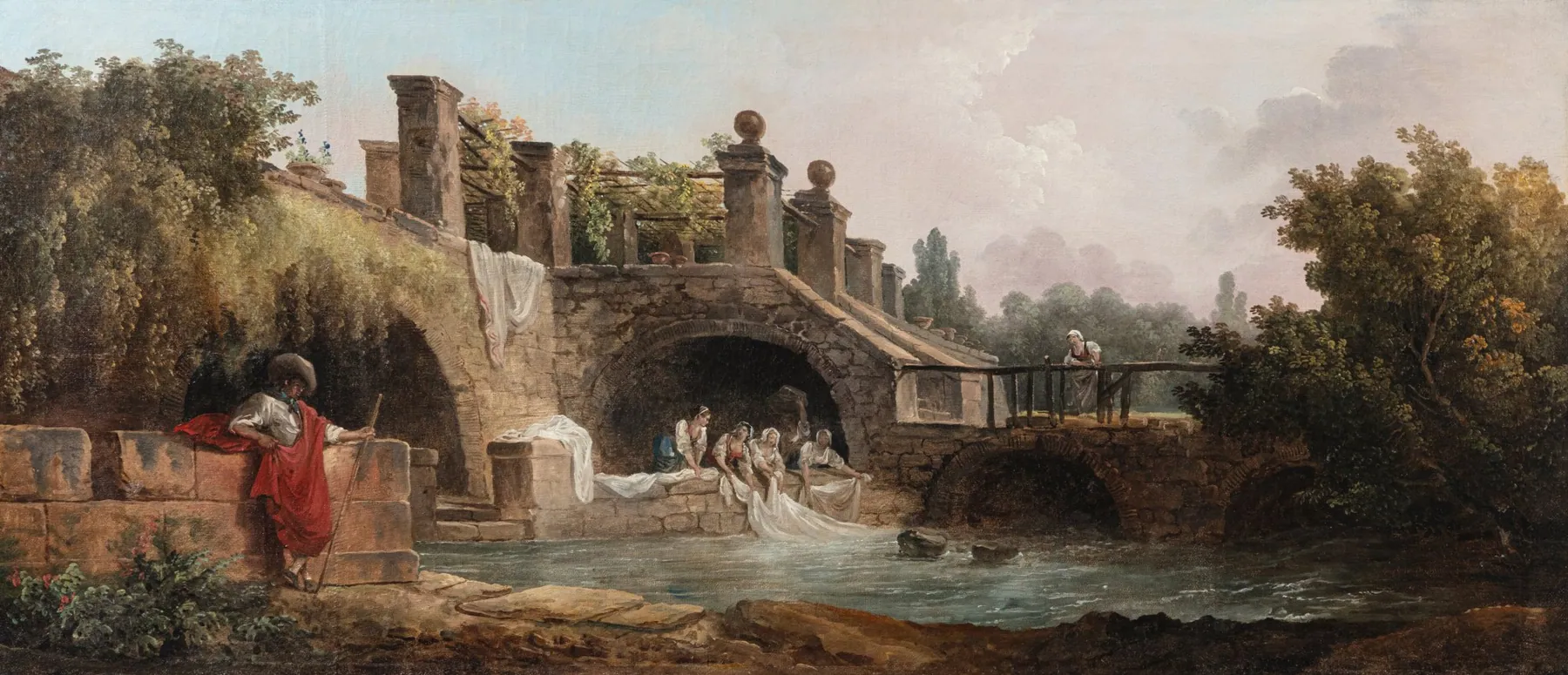 Mujer sacando agua, de Hubert Robert